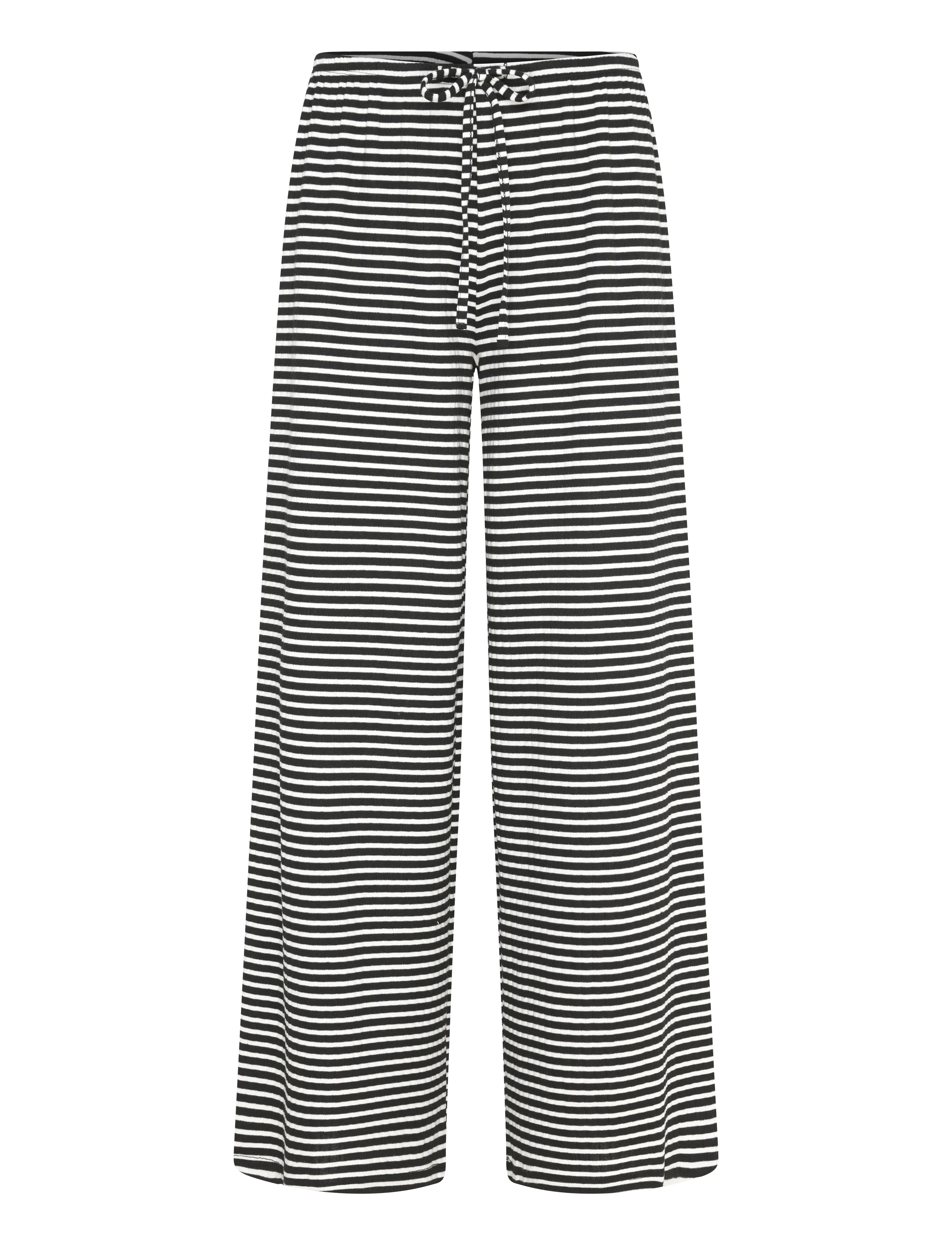 Gina Tricot Striped soft trousers - Nyheder - BLACK/WHITE STR (1446) / black