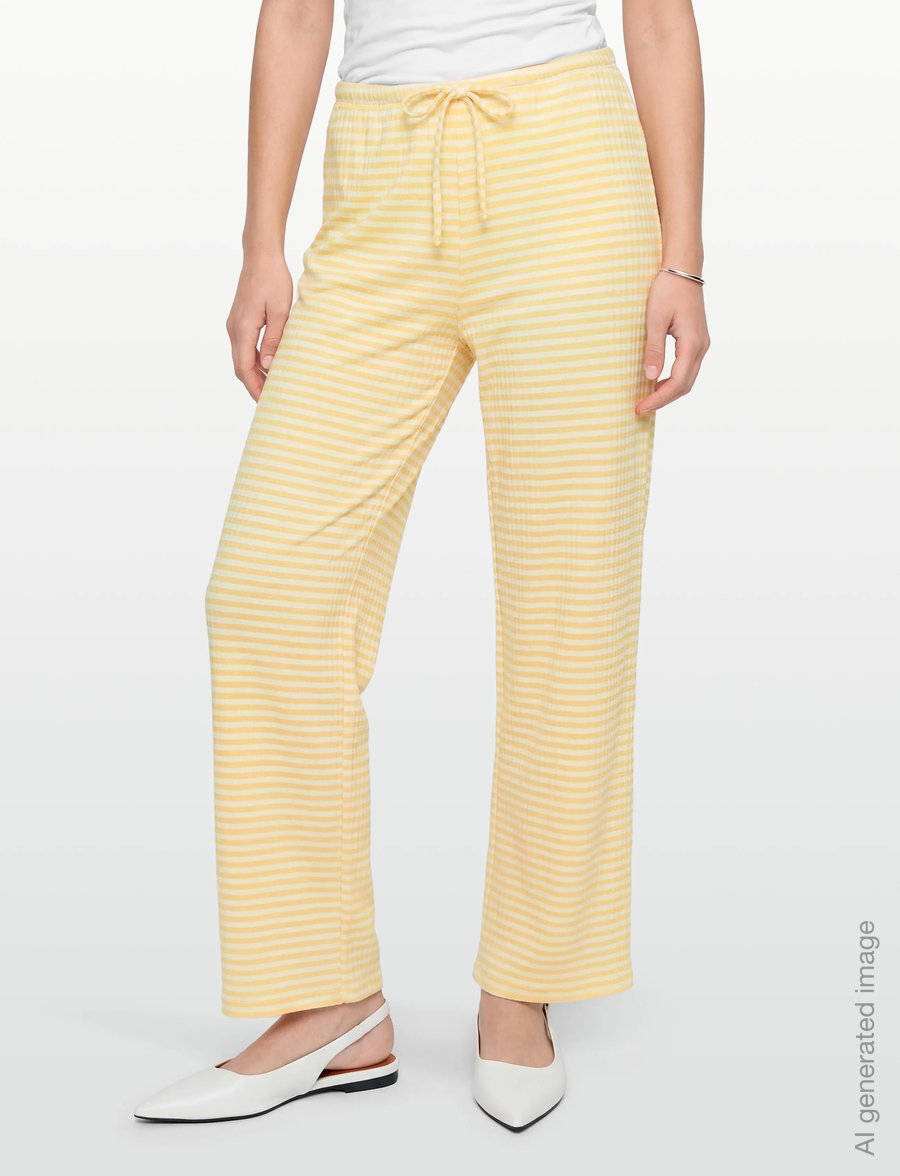 Gina Tricot - Striped soft trousers - natbukser - yellow - 3