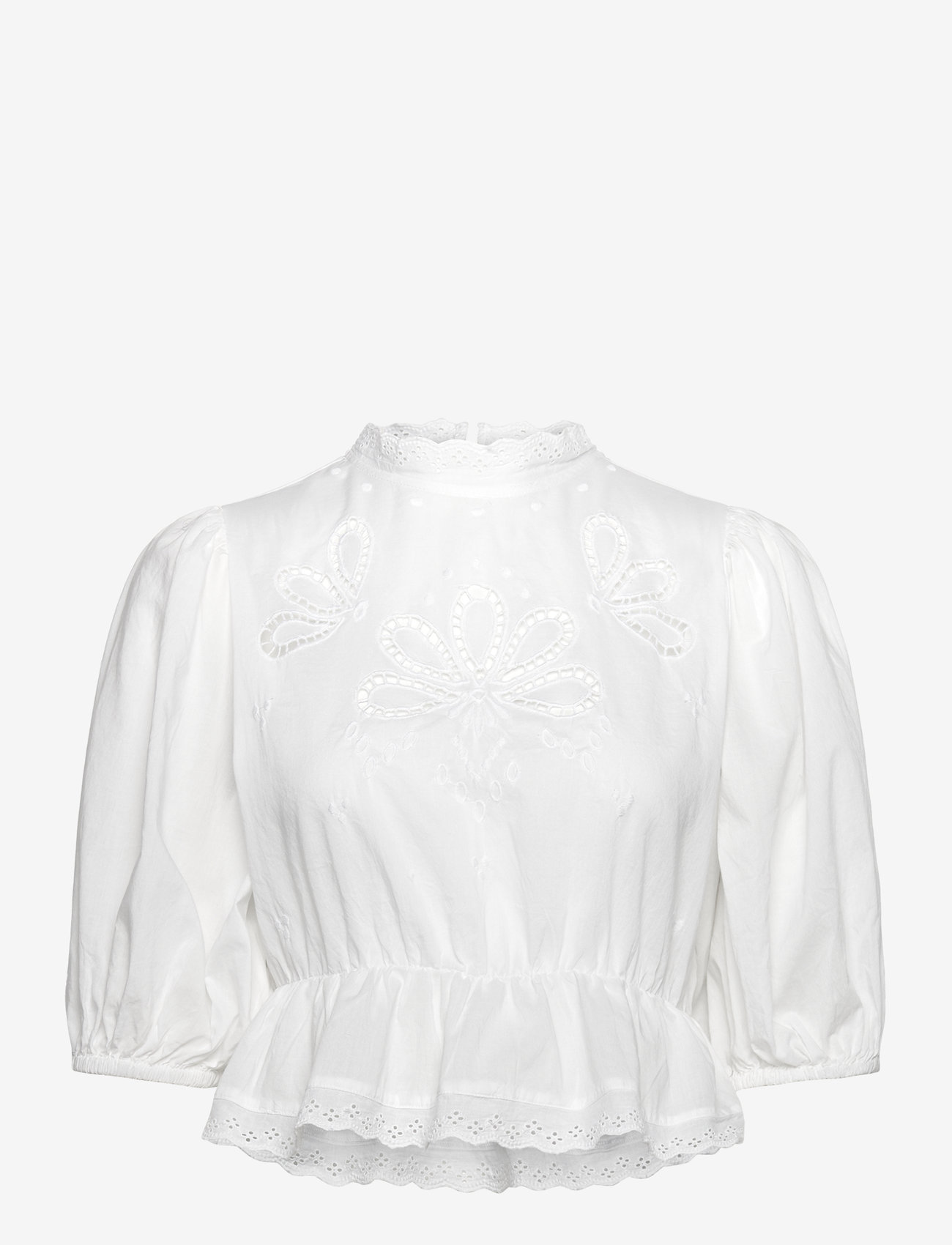 Gina Tricot - Boho blouse - lühikeste varrukatega pluusid - white (1000) - 0