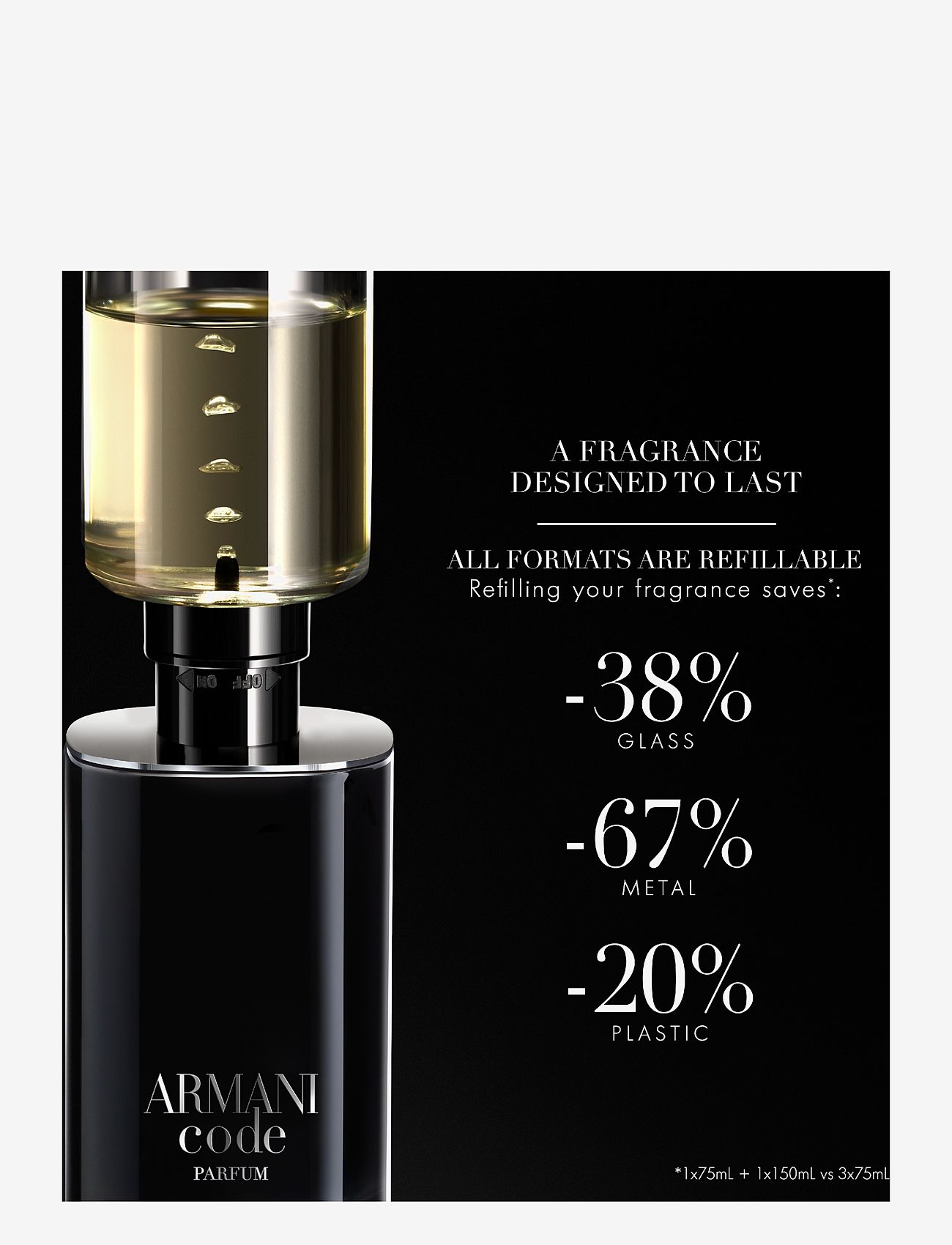 Armani - Armani Code Parfum Refill 150ml - for him - clear - 4