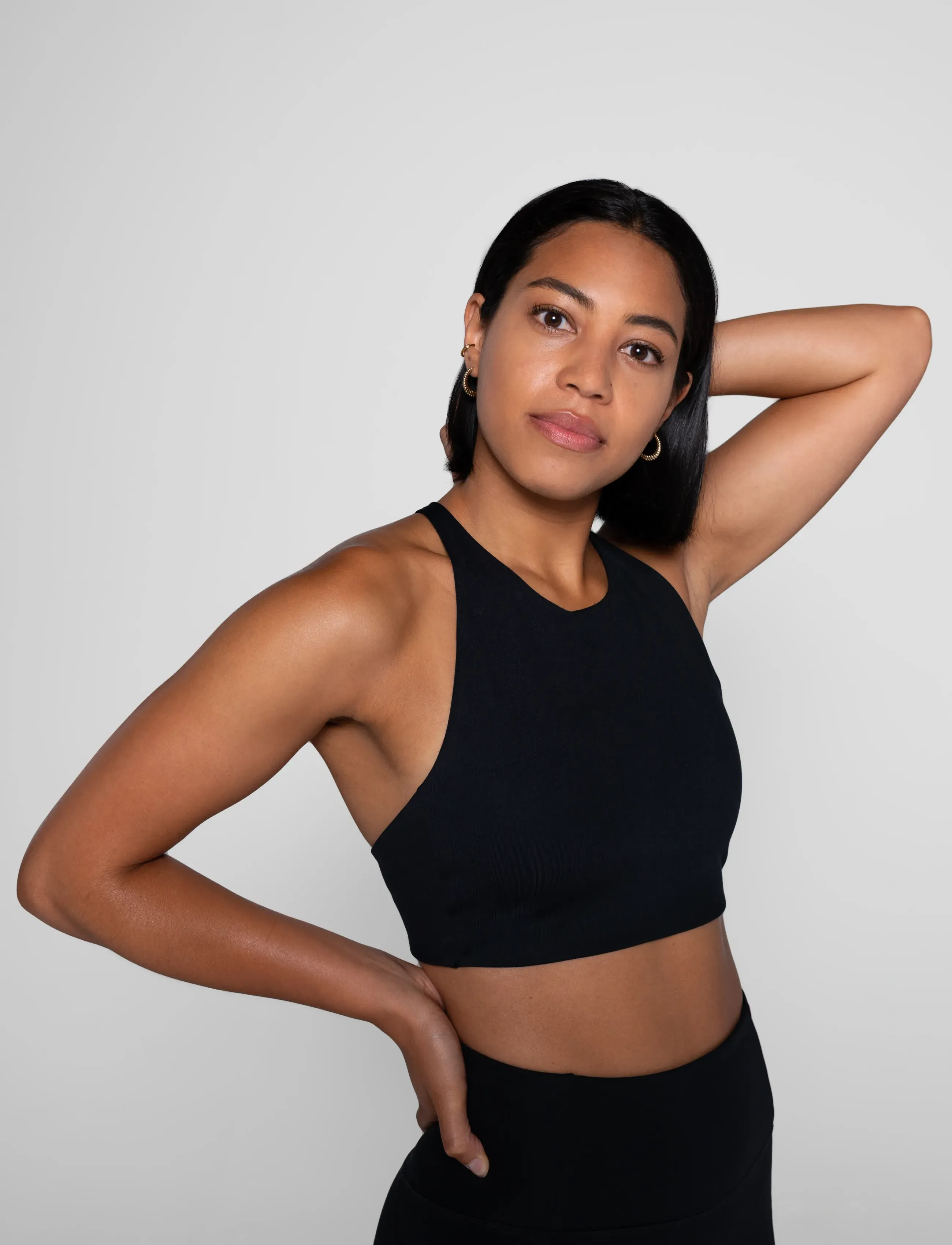 Girlfriend Collective Topanga Bra, Cross-Back, L, Black, Sport Clothing > Sport Bras - All, Dame