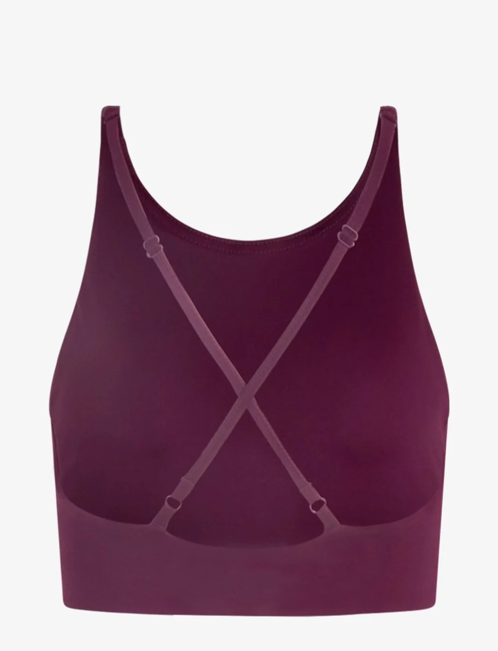 Girlfriend Collective - Topanga Bra, Cross-Back - mittlerer halt - plum - 2
