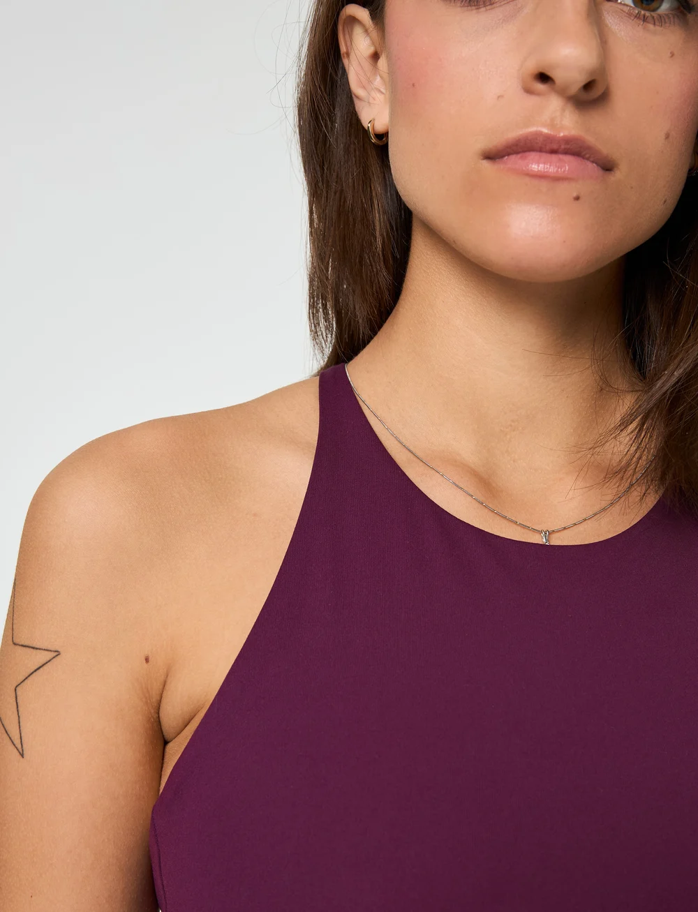 Girlfriend Collective - Topanga Bra, Cross-Back - mittlerer halt - plum - 5