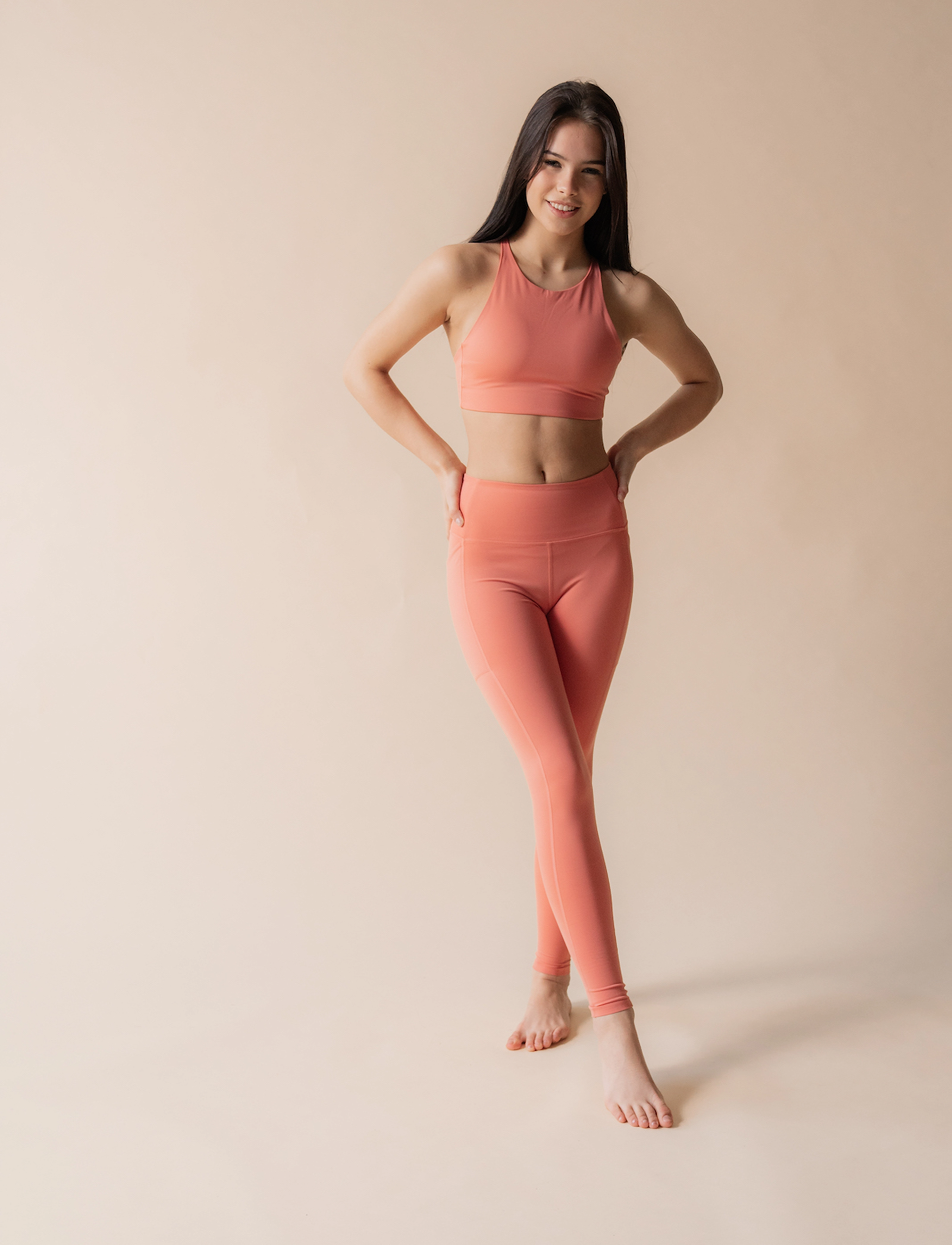 Girlfriend Collective - Topanga Bra, Cross-Back - sports bh'er: medium støtte - primrose - 3