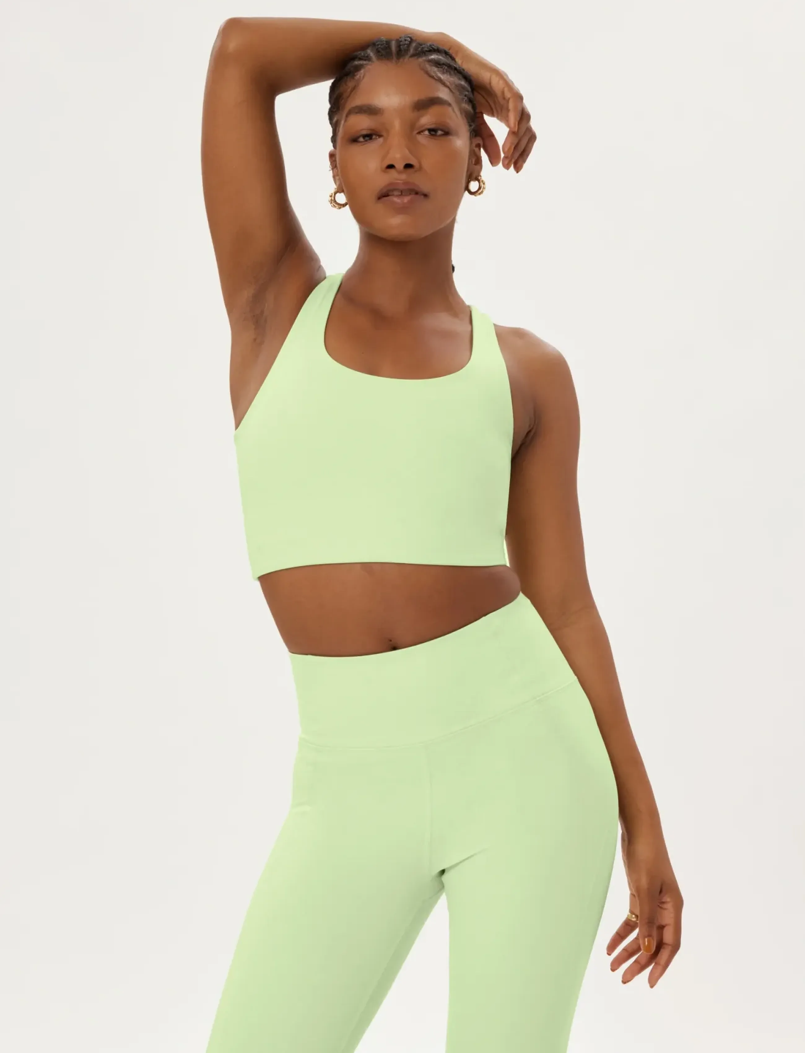 Girlfriend Collective - Paloma Bra - sports bh'er: medium støtte - green tea - 2