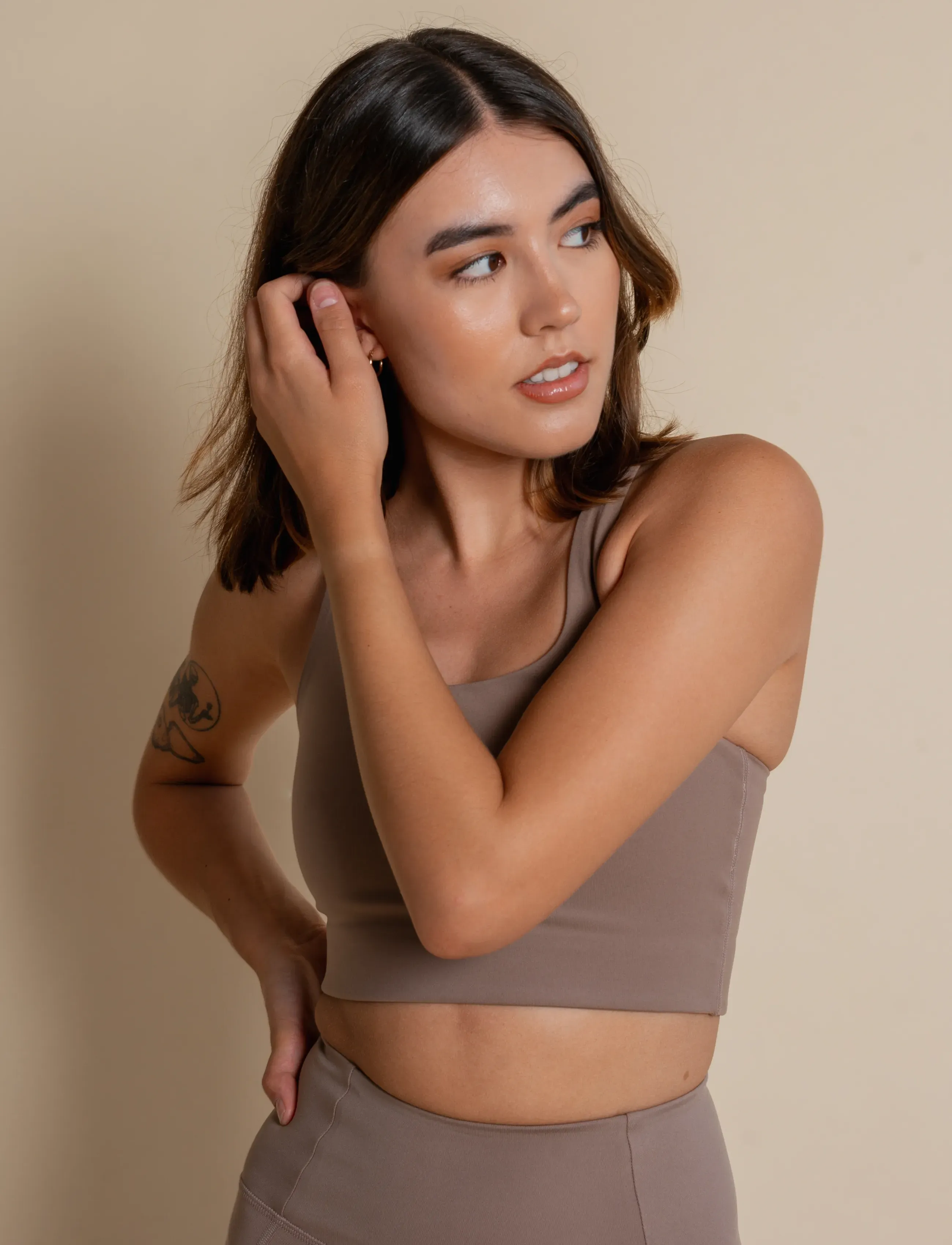 Girlfriend Collective - Paloma Bra - sports bh'er: medium støtte - limestone - 4