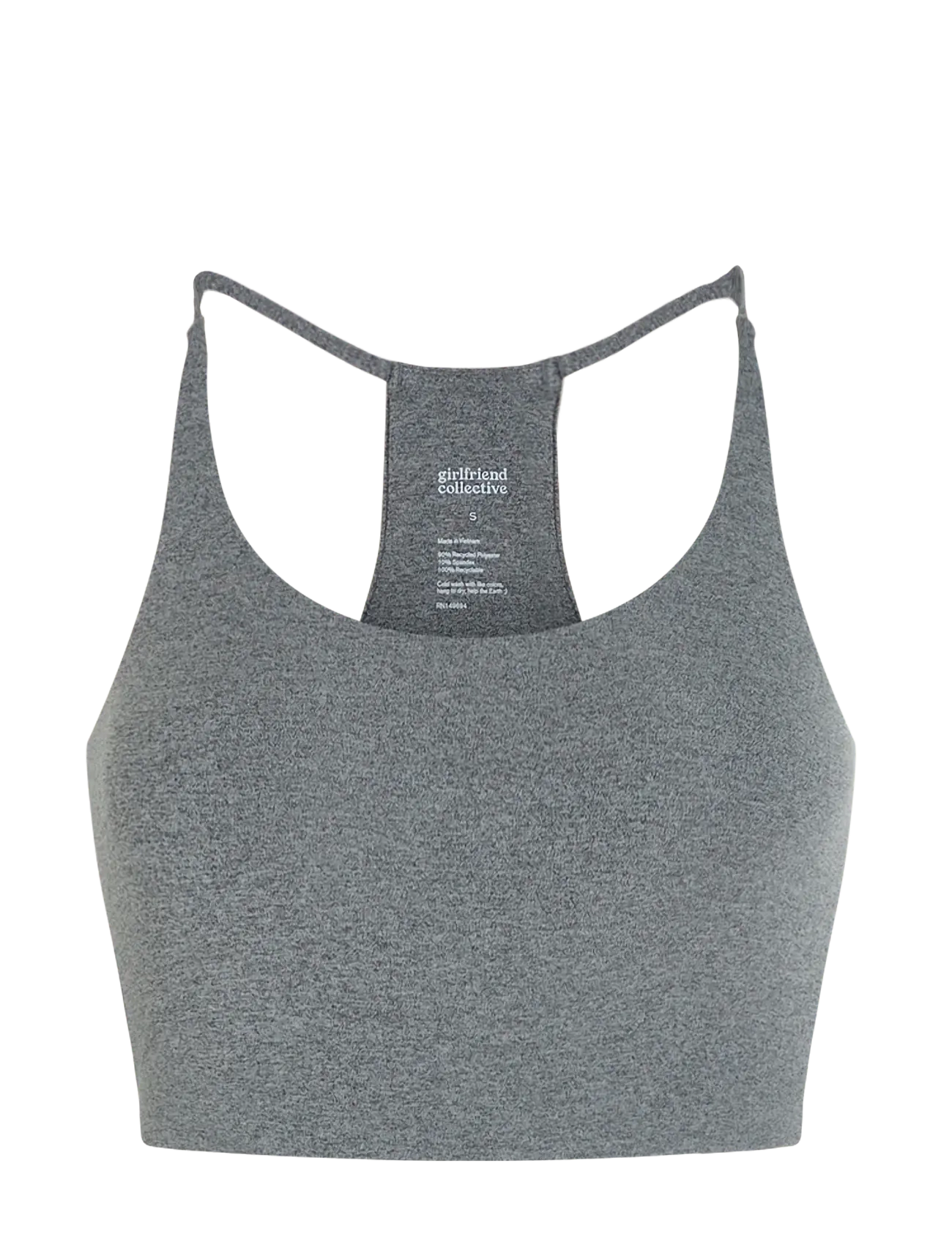 Girlfriend Collective Float Cleo Halter Bra - Undertøj - HEATHER GRAVEL / grey