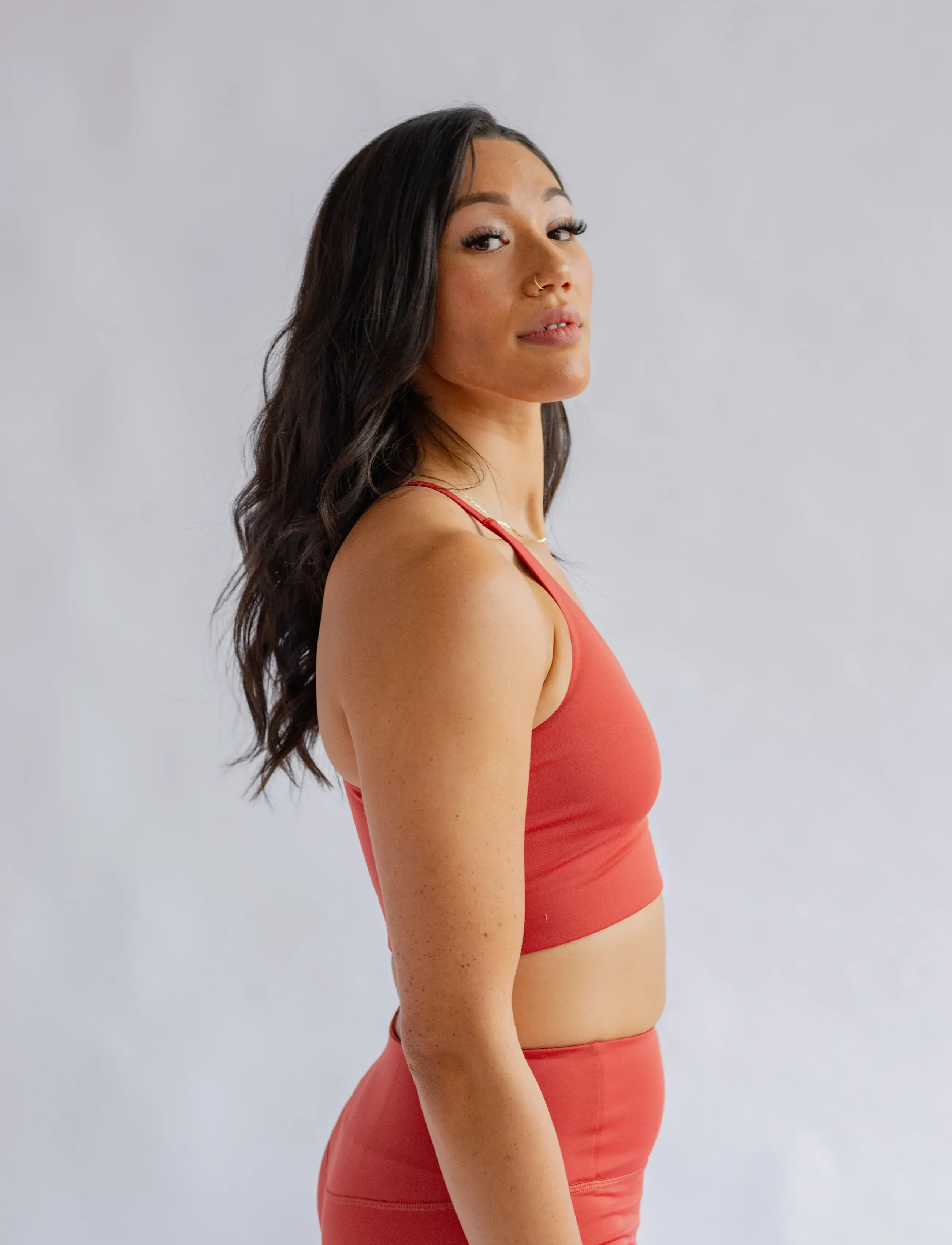 Girlfriend Collective - Float Cleo Halter Bra - sports bh'er: lav støtte - lava - 5