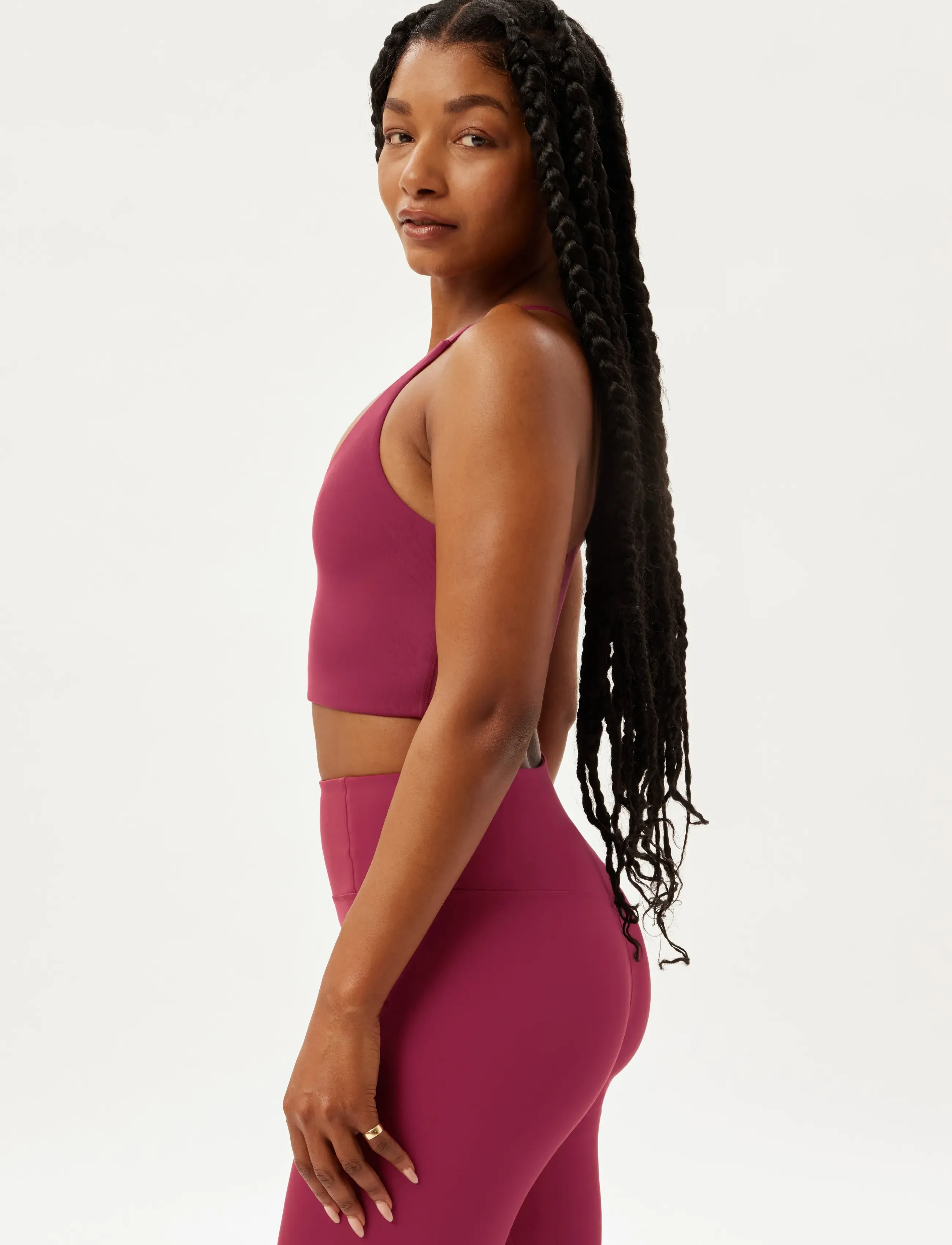 Girlfriend Collective - Float Cleo Halter Bra - sports bh'er: lav støtte - rhodondendron - 5