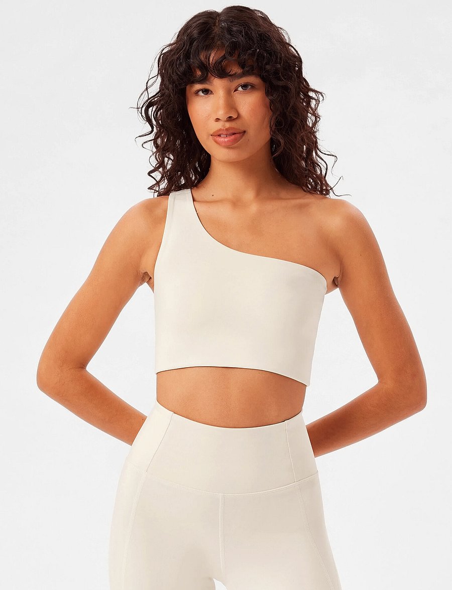Girlfriend Collective - Bianca Bra, One Shoulder - mittlerer halt - arctic wolf - 0