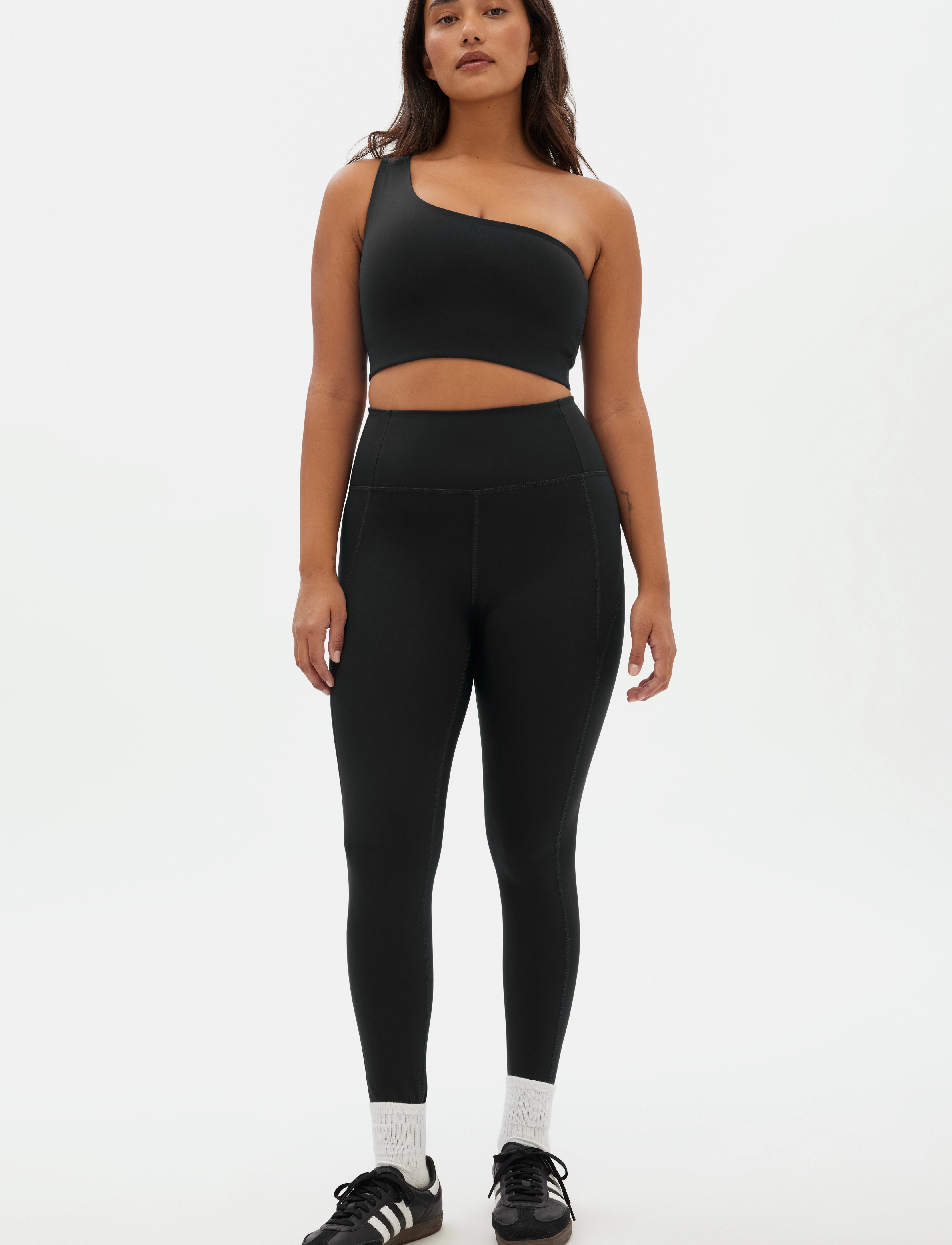 Girlfriend Collective Bianca Bra, One Shoulder, Kvinder, One Shoulder BH, Sort, Str: XL