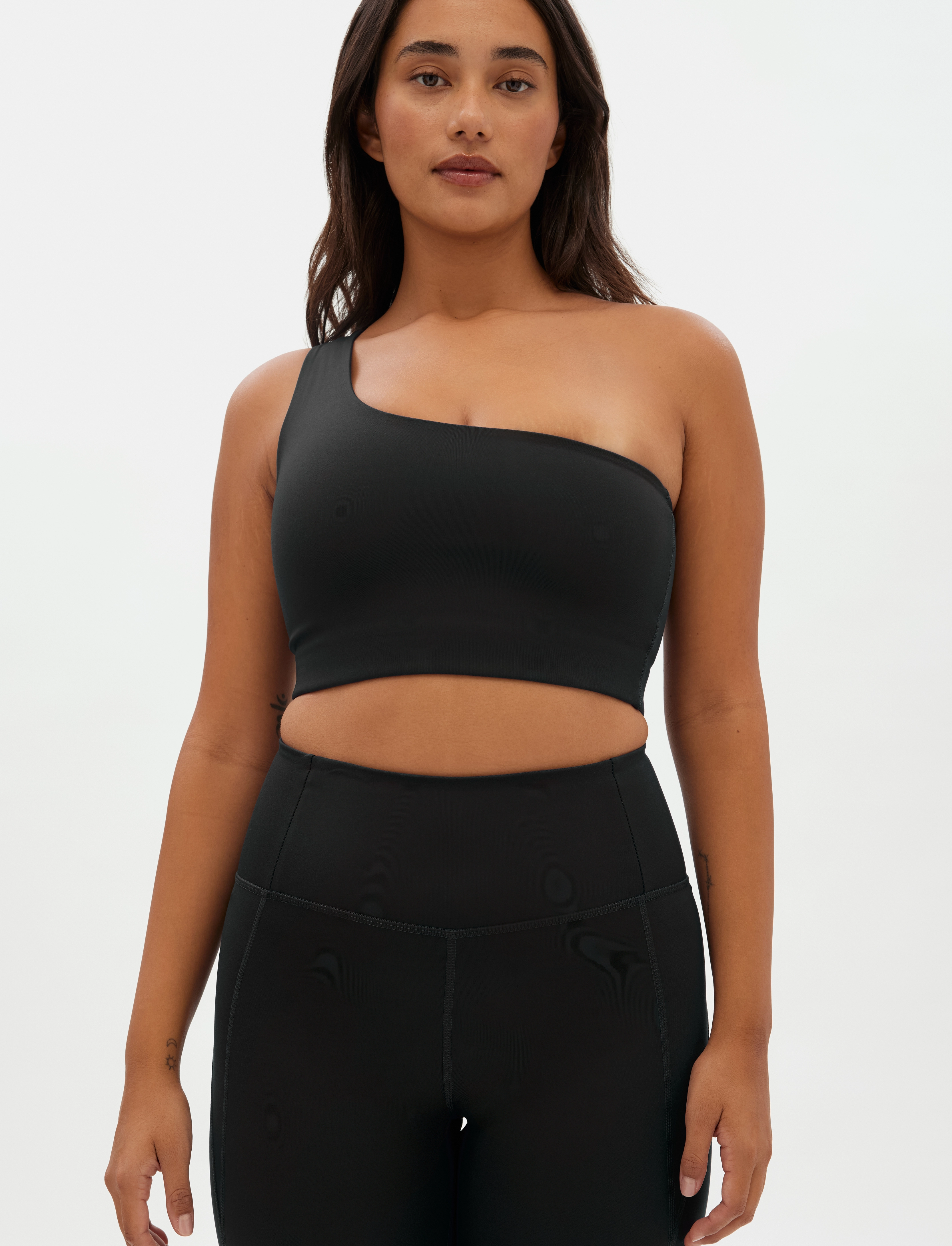Girlfriend Collective - Bianca Bra, One Shoulder - mittlerer halt - black - 3