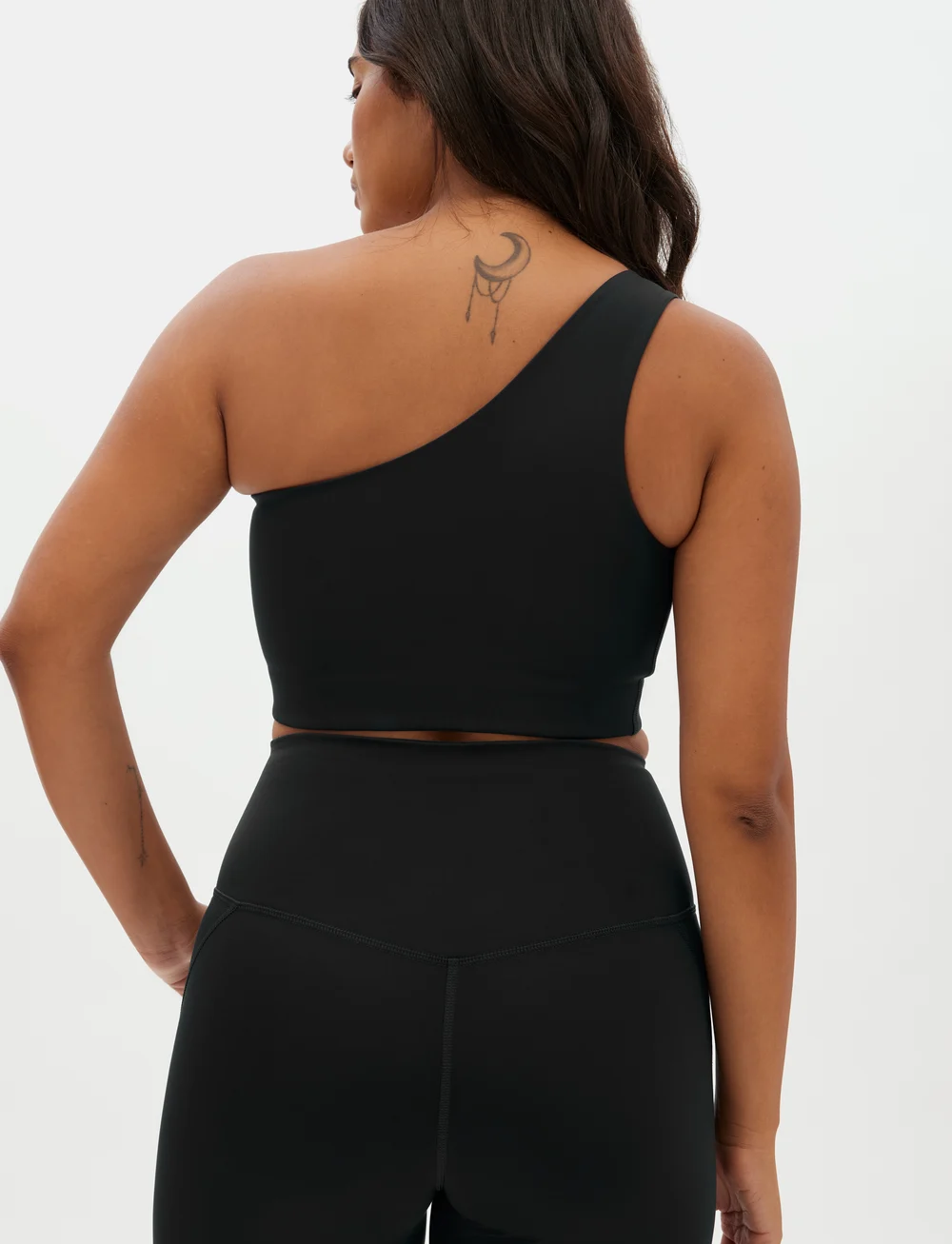 Girlfriend Collective - Bianca Bra, One Shoulder - mittlerer halt - black - 5