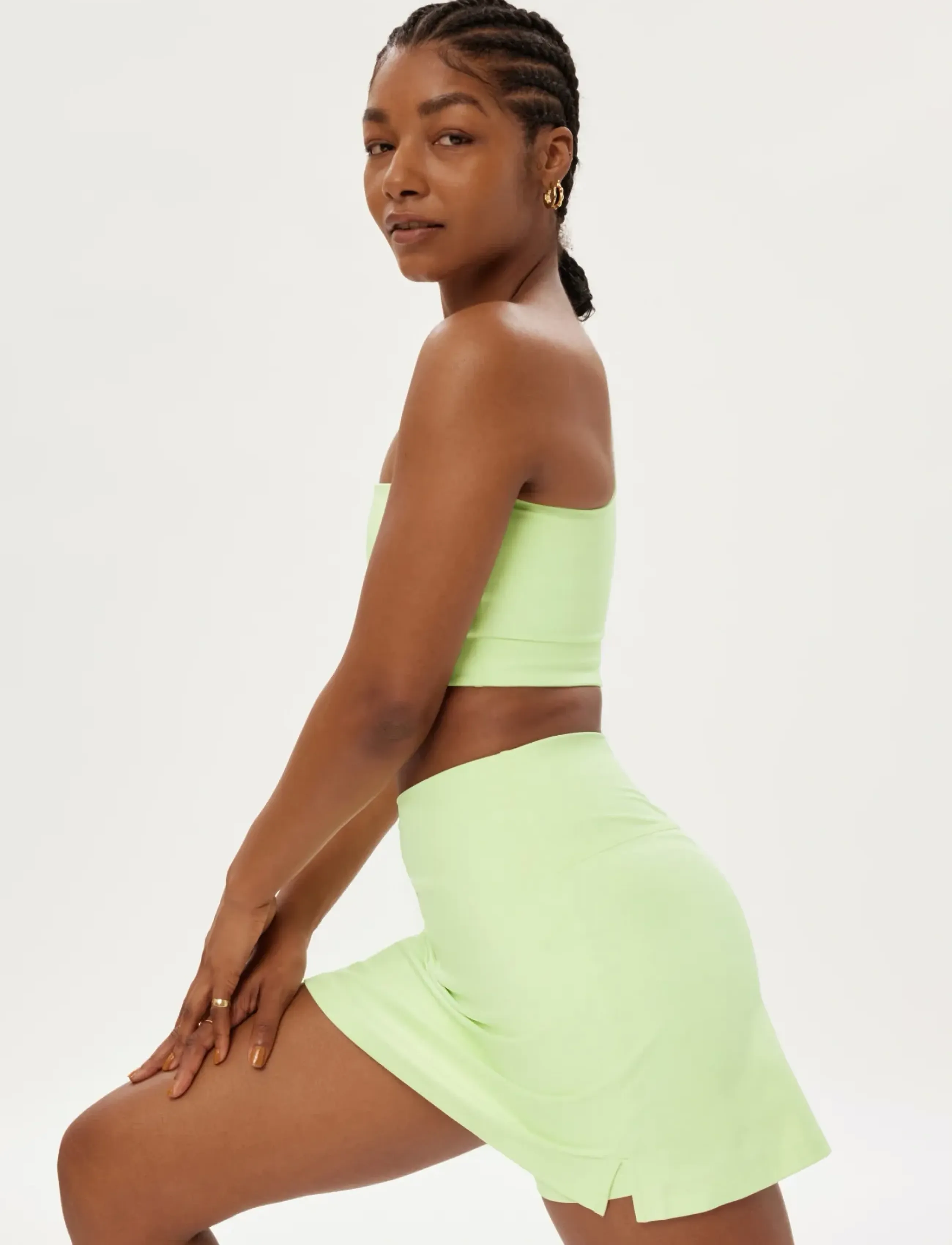 Girlfriend Collective - Bianca Bra, One Shoulder - sports bh'er: medium støtte - green tea - 4