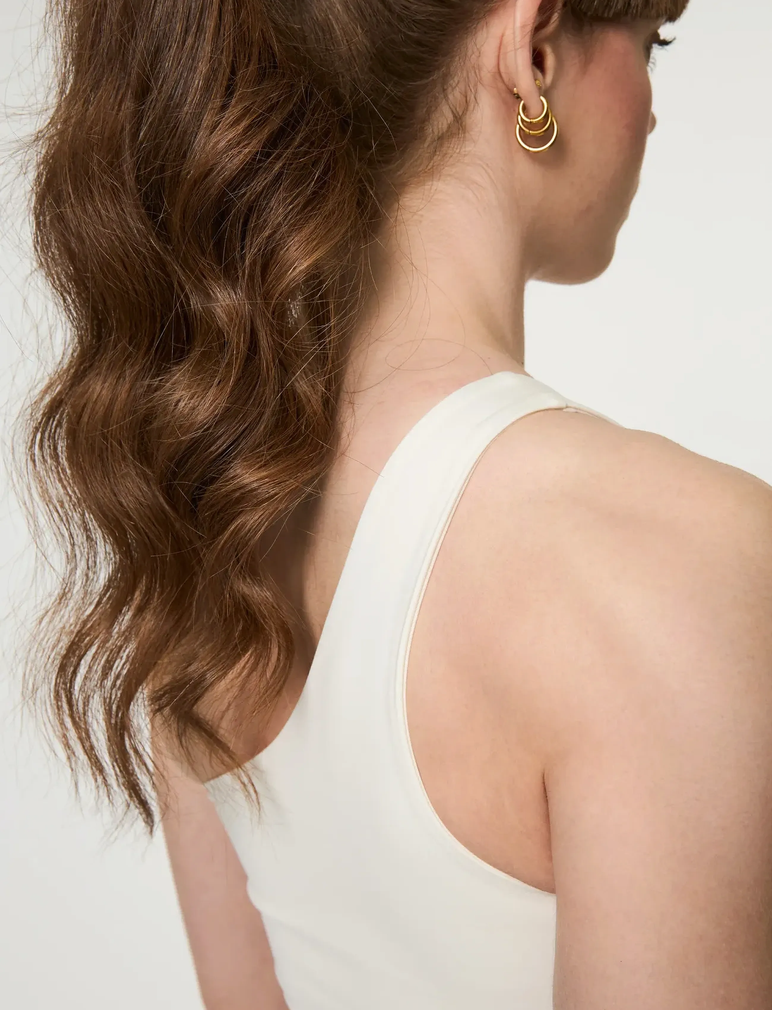 Girlfriend Collective - Bianca Bra, One Shoulder - mittlerer halt - ivory - 5