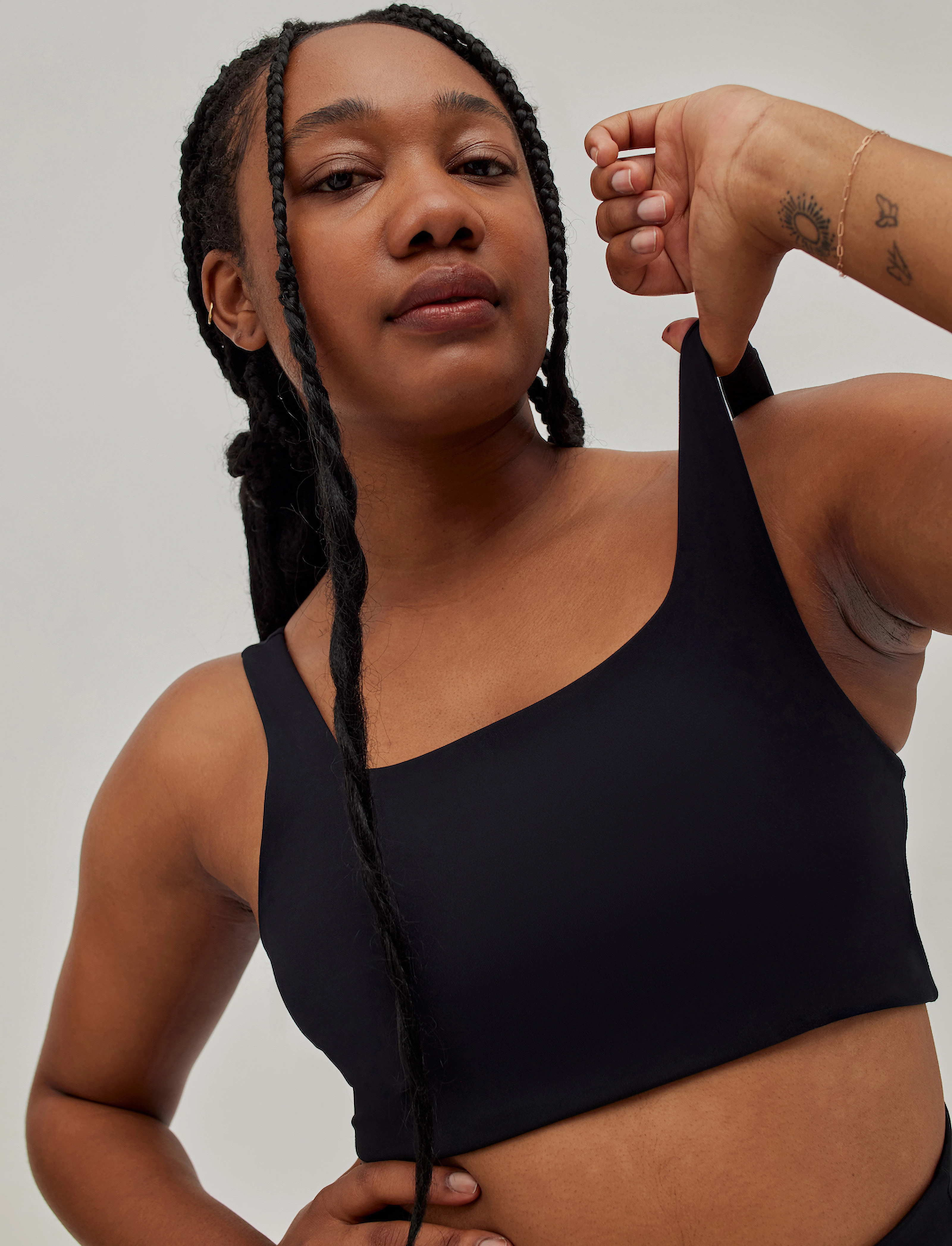 Girlfriend Collective Tommy Bra, Square-Neck, 3XL, Bras & Oberteile, Schwarz - Sports All, Frauen