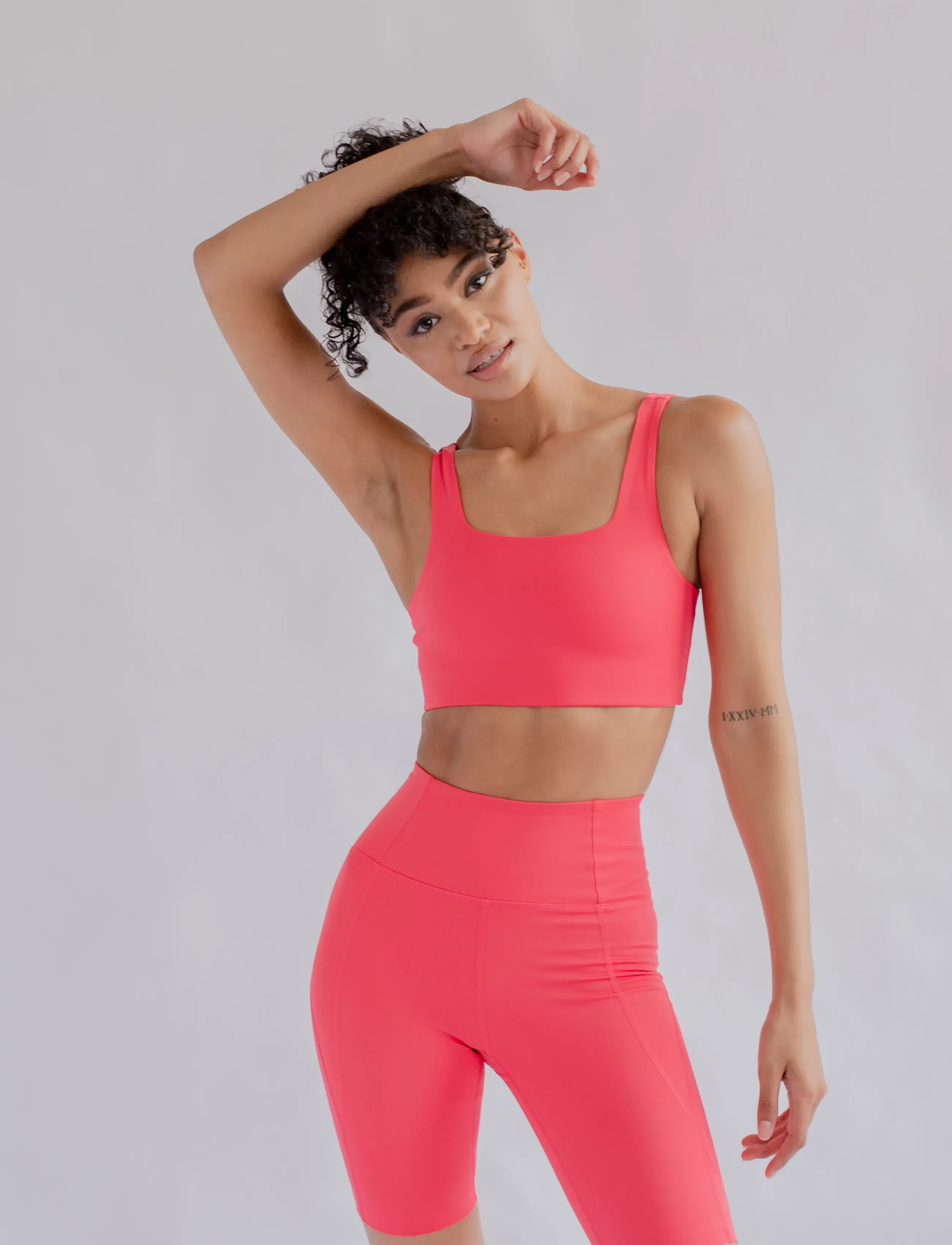 Girlfriend Collective - Tommy Bra, Square-Neck - sports bh'er: medium støtte - geranium - 4