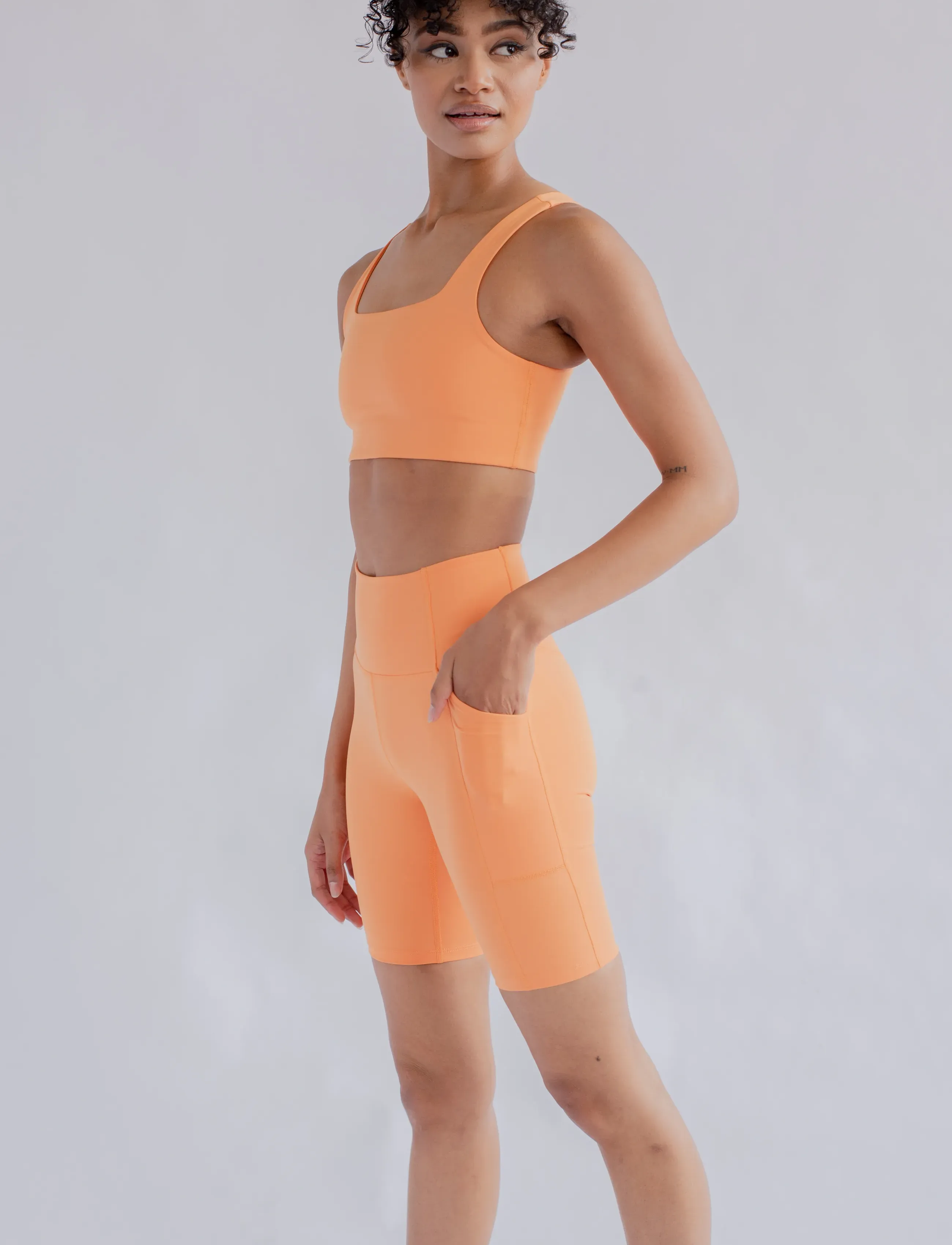 Girlfriend Collective - Tommy Bra, Square-Neck - sports bh'er: medium støtte - horizon - 5