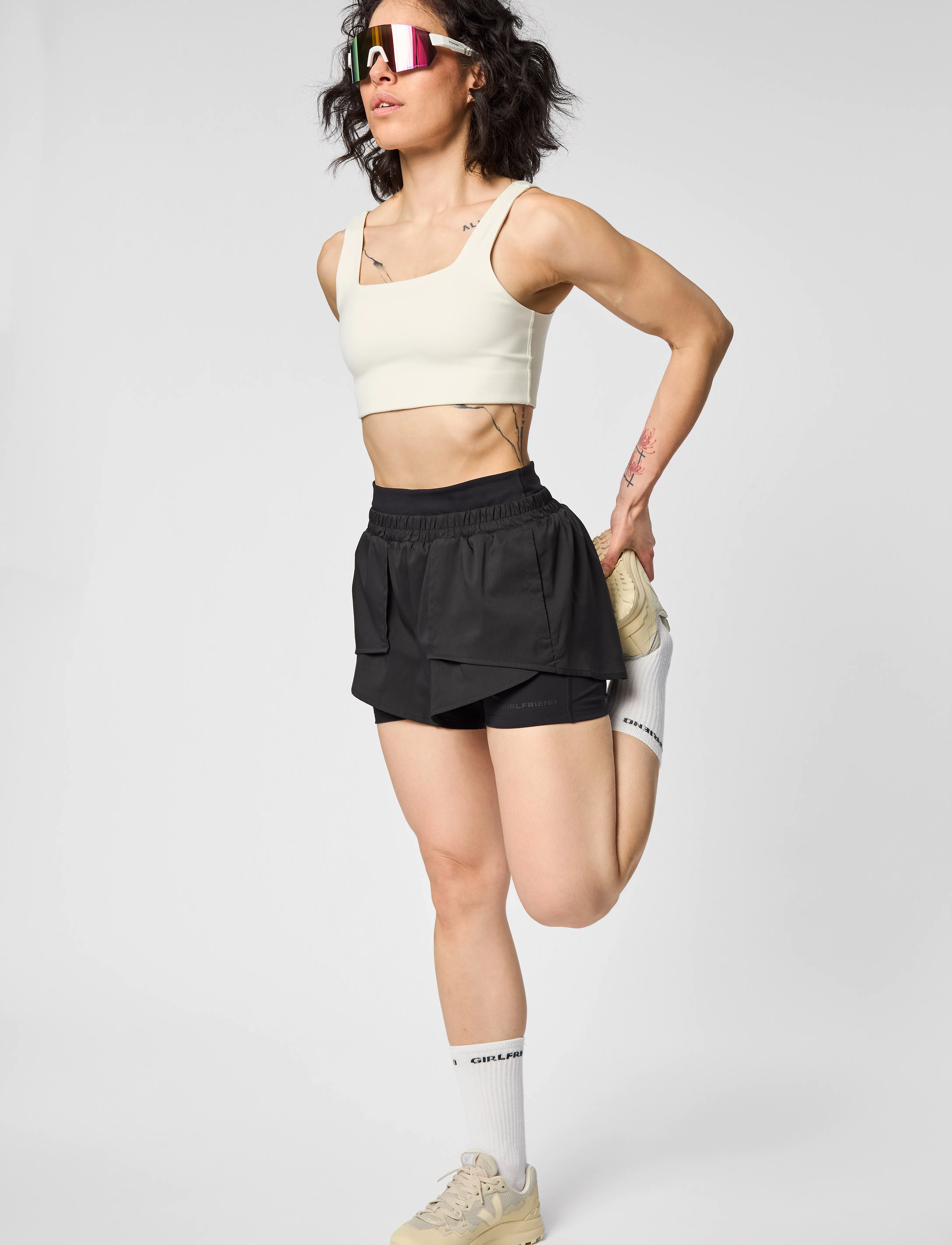 Girlfriend Collective Tommy Bra, Square-Neck, Kvinder, Firkantet Hals Bralette, Beige, Str: XS