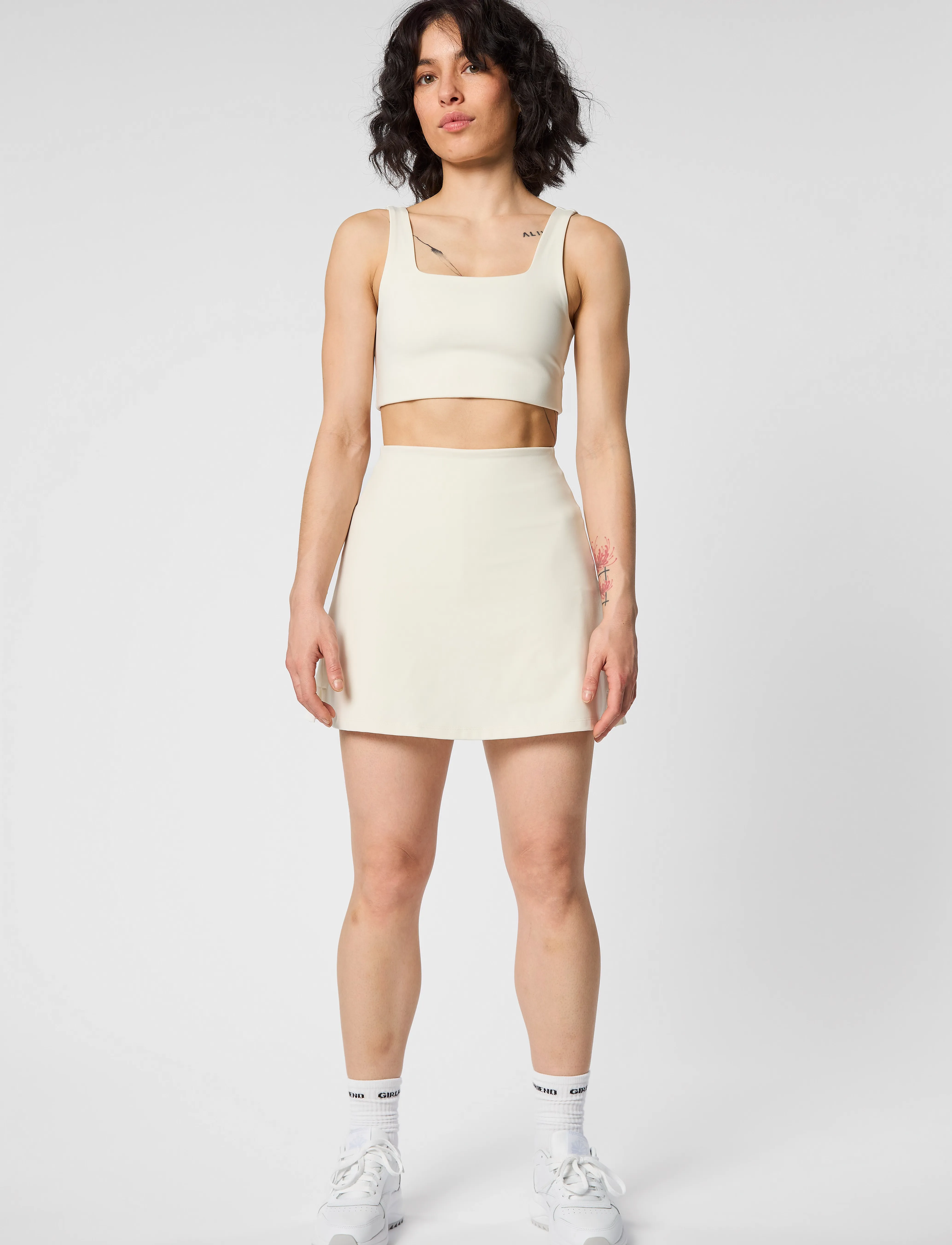 Girlfriend Collective - Tommy Bra, Square-Neck - mittlerer halt - ivory - 5