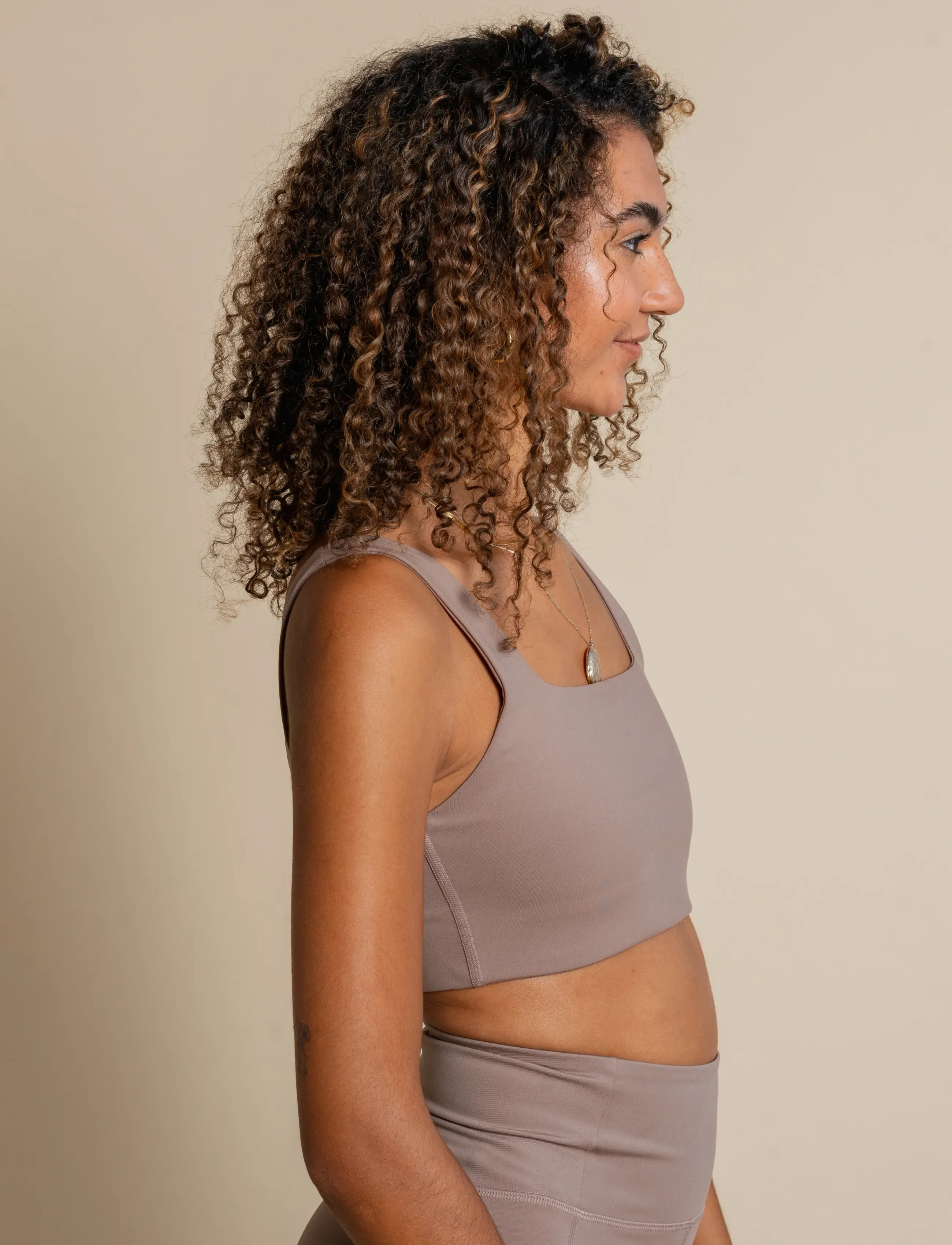 Girlfriend Collective - Tommy Bra, Square-Neck - sports bh'er: medium støtte - limestone - 4