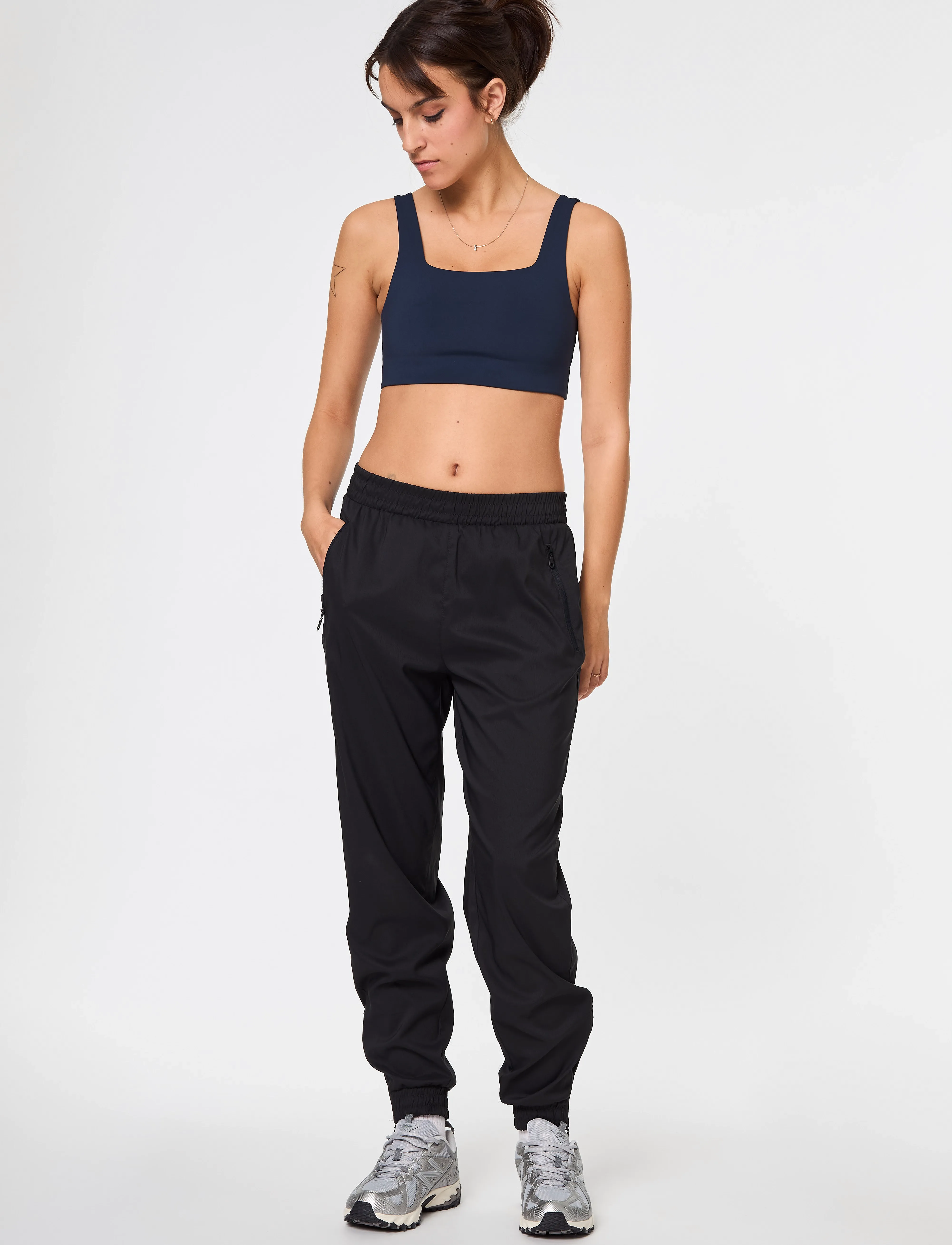 Girlfriend Collective Tommy Bra, Square-Neck, Kvinder, Firkantet Hals Bralette, Navy, Str: S