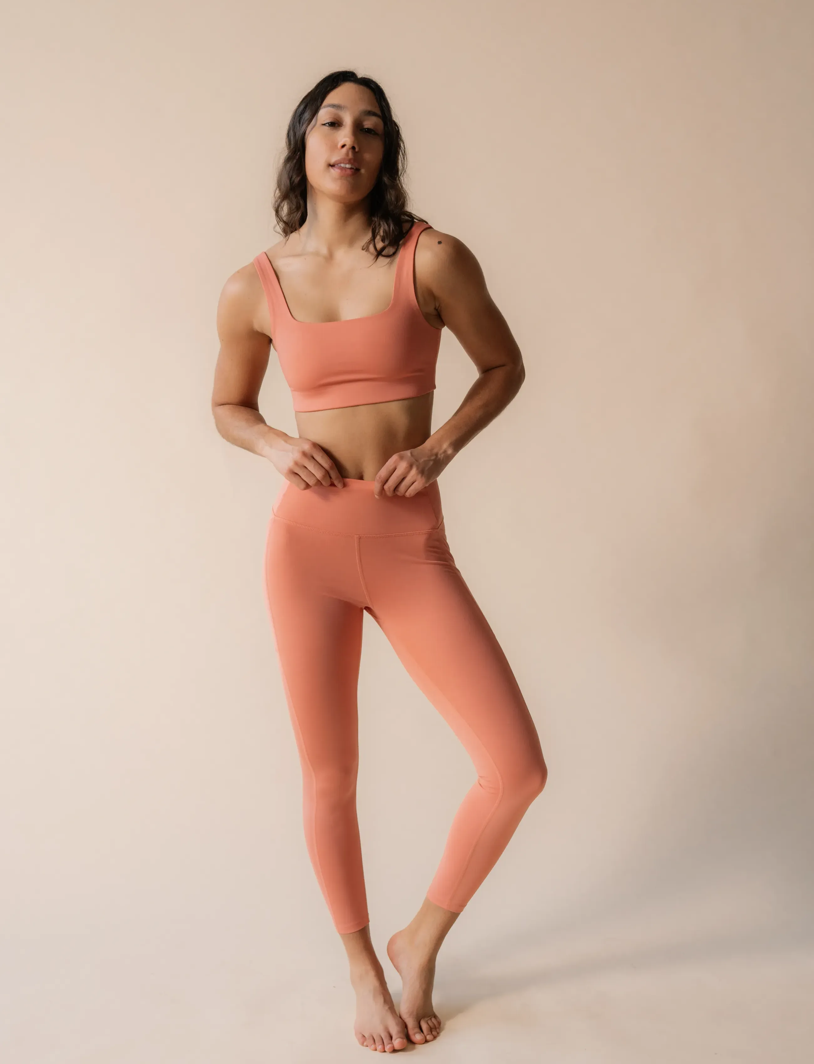 Girlfriend Collective - Tommy Bra, Square-Neck - sports bh'er: medium støtte - primrose - 0