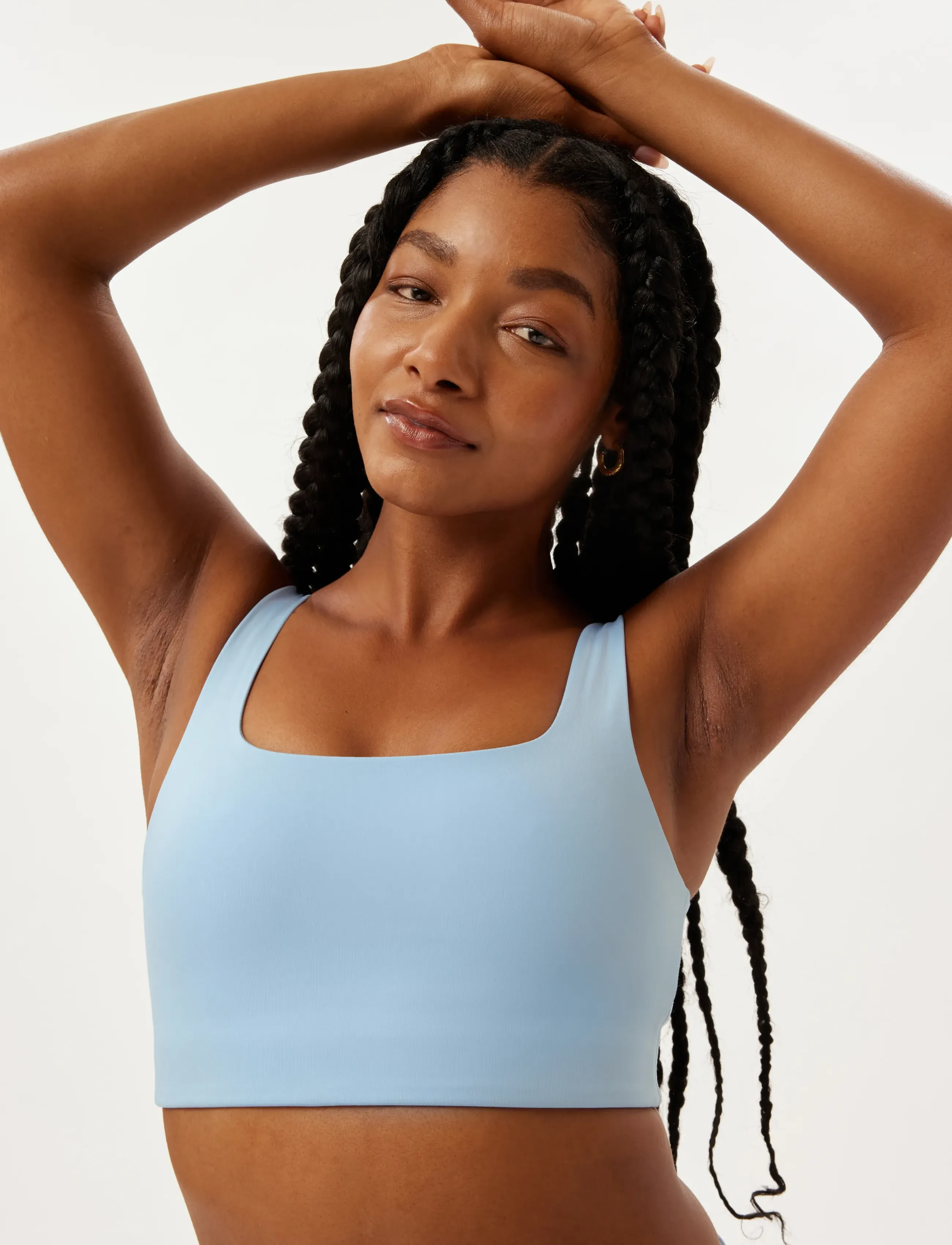 Girlfriend Collective - Tommy Bra, Square-Neck - sports bh'er: medium støtte - sky - 3