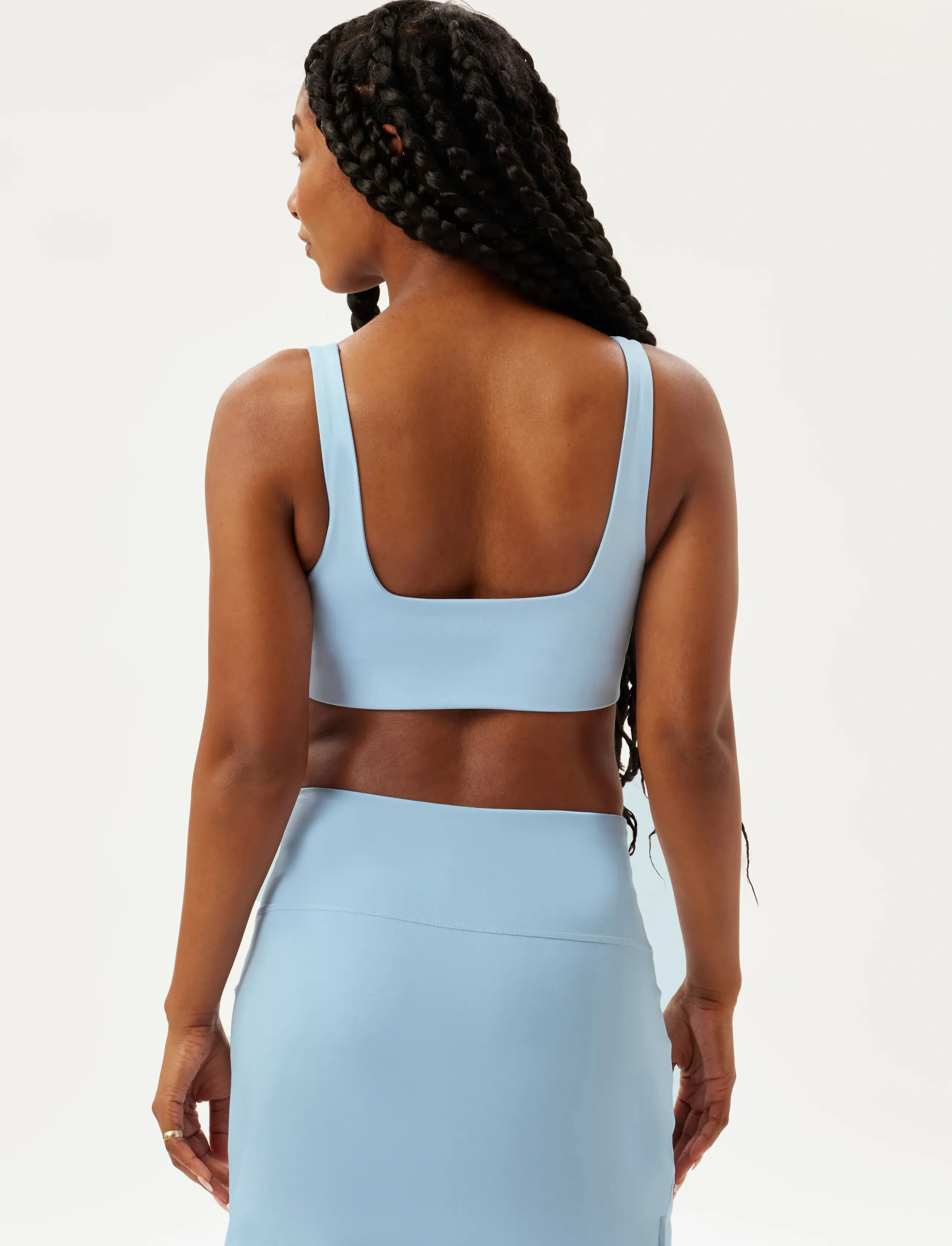 Girlfriend Collective - Tommy Bra, Square-Neck - sports bh'er: medium støtte - sky - 4
