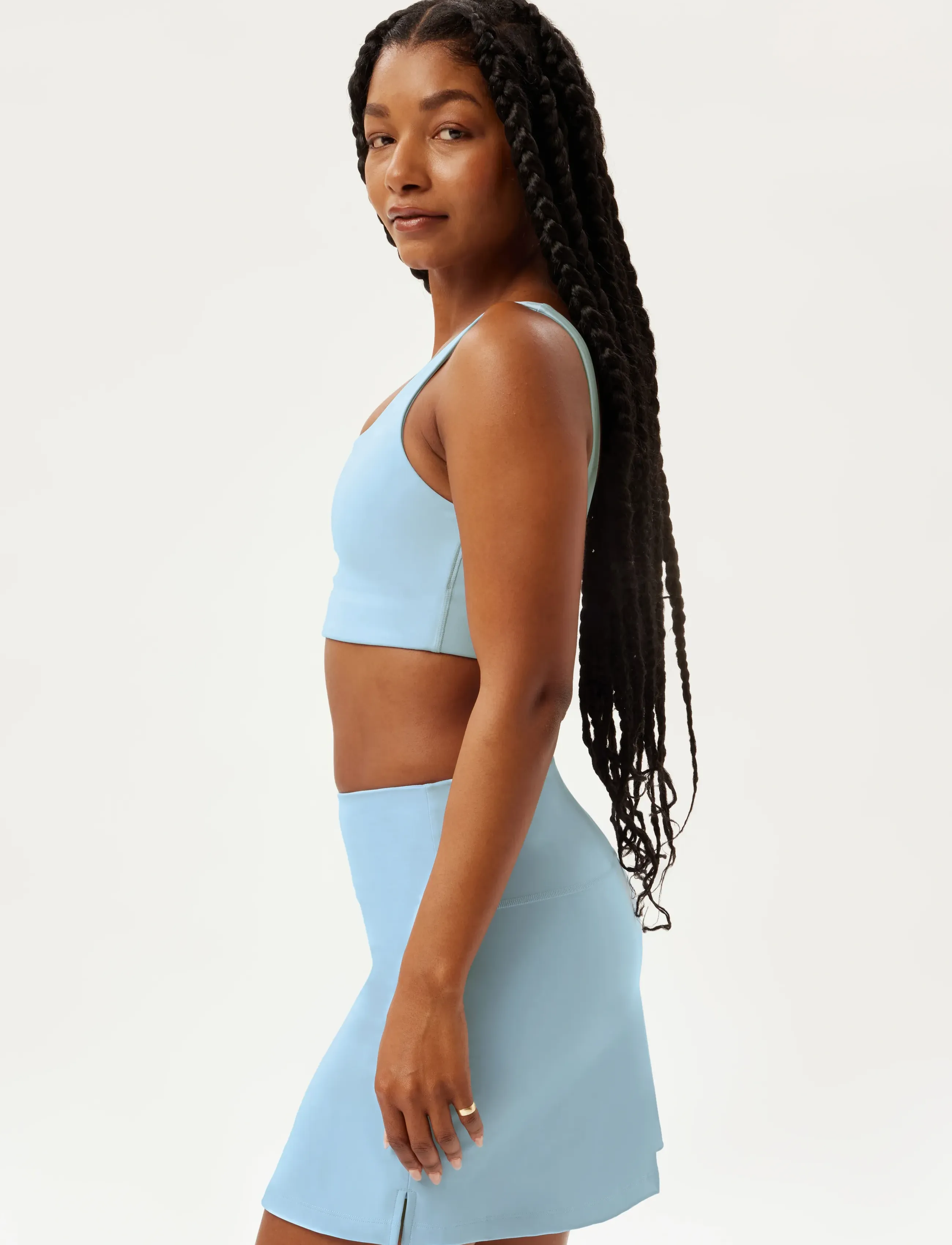 Girlfriend Collective - Tommy Bra, Square-Neck - sports bh'er: medium støtte - sky - 5