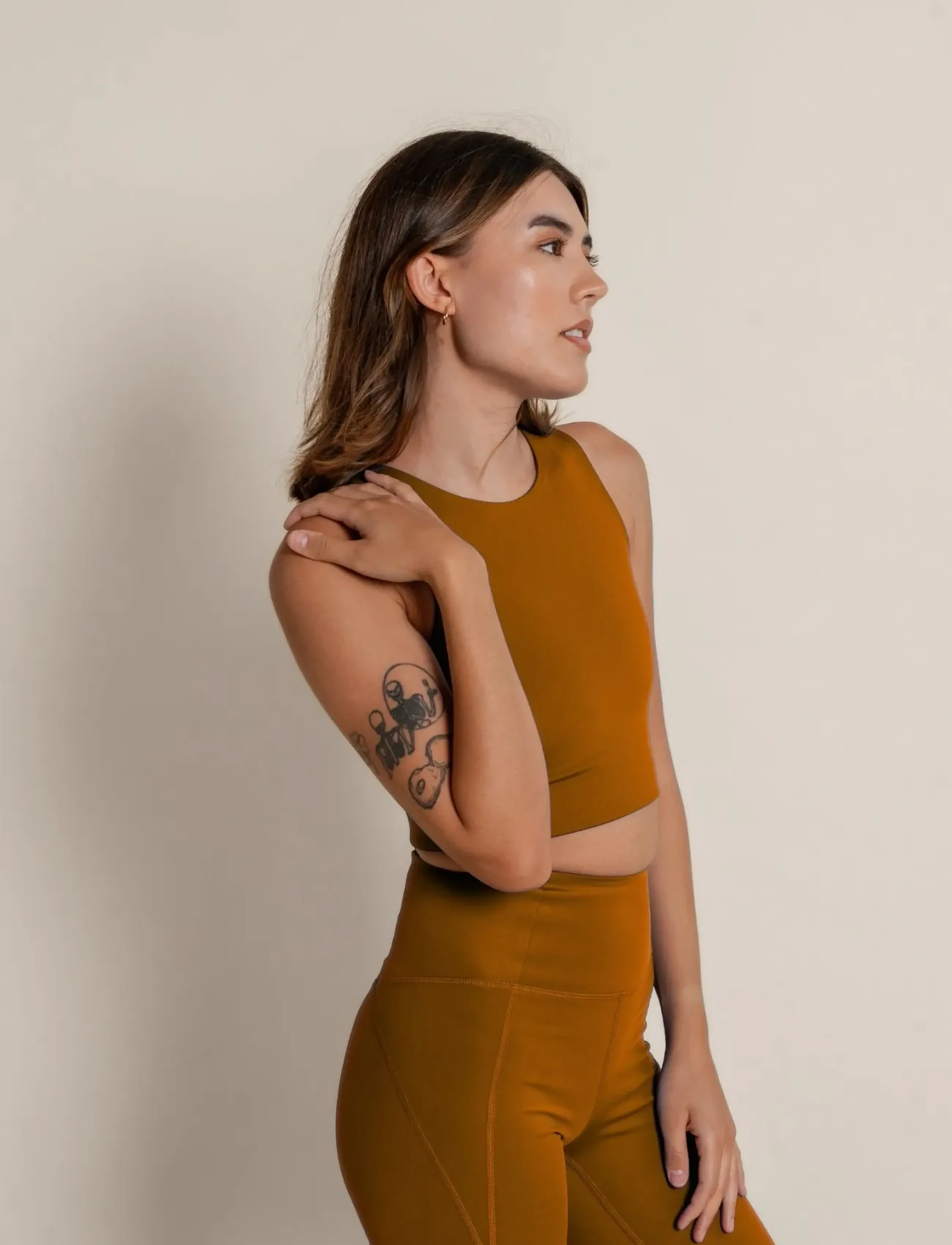 Girlfriend Collective - Dylan Bra - spordirinnahoidjad: keskmine - saddle - 4