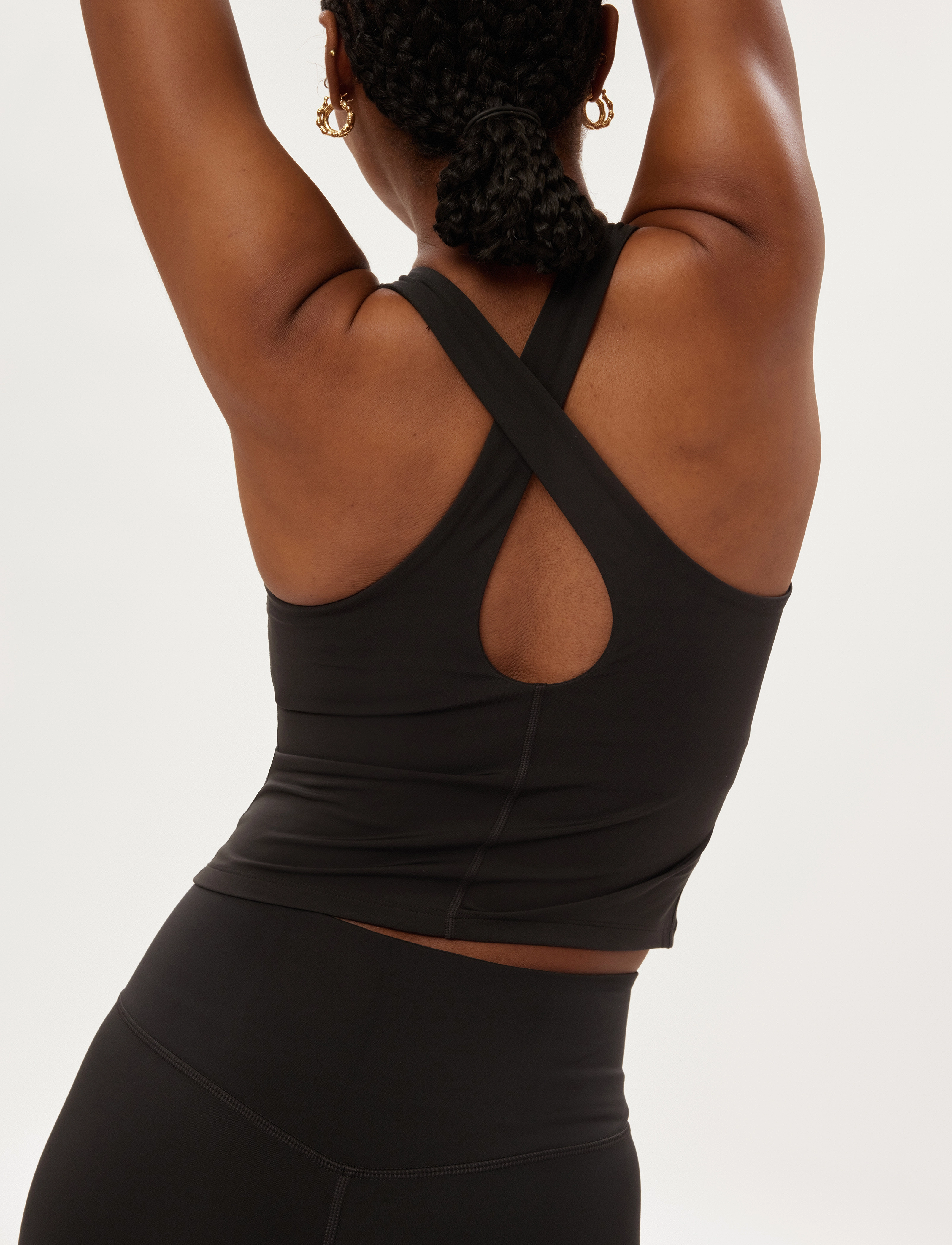 Girlfriend Collective - Float Zoe Tank, Cross-Back - linnen - black - 3