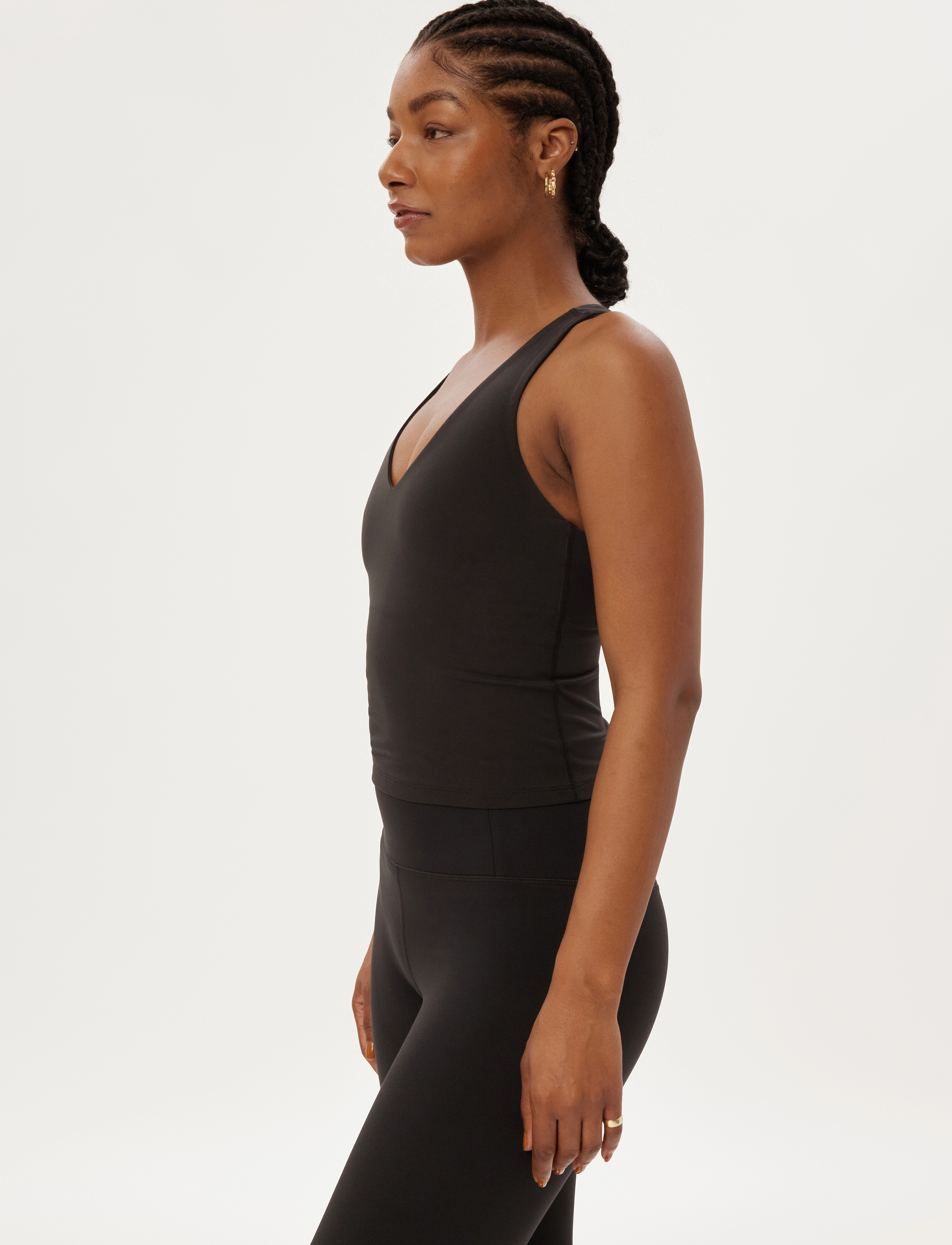 Girlfriend Collective - Float Zoe Tank, Cross-Back - linnen - black - 4