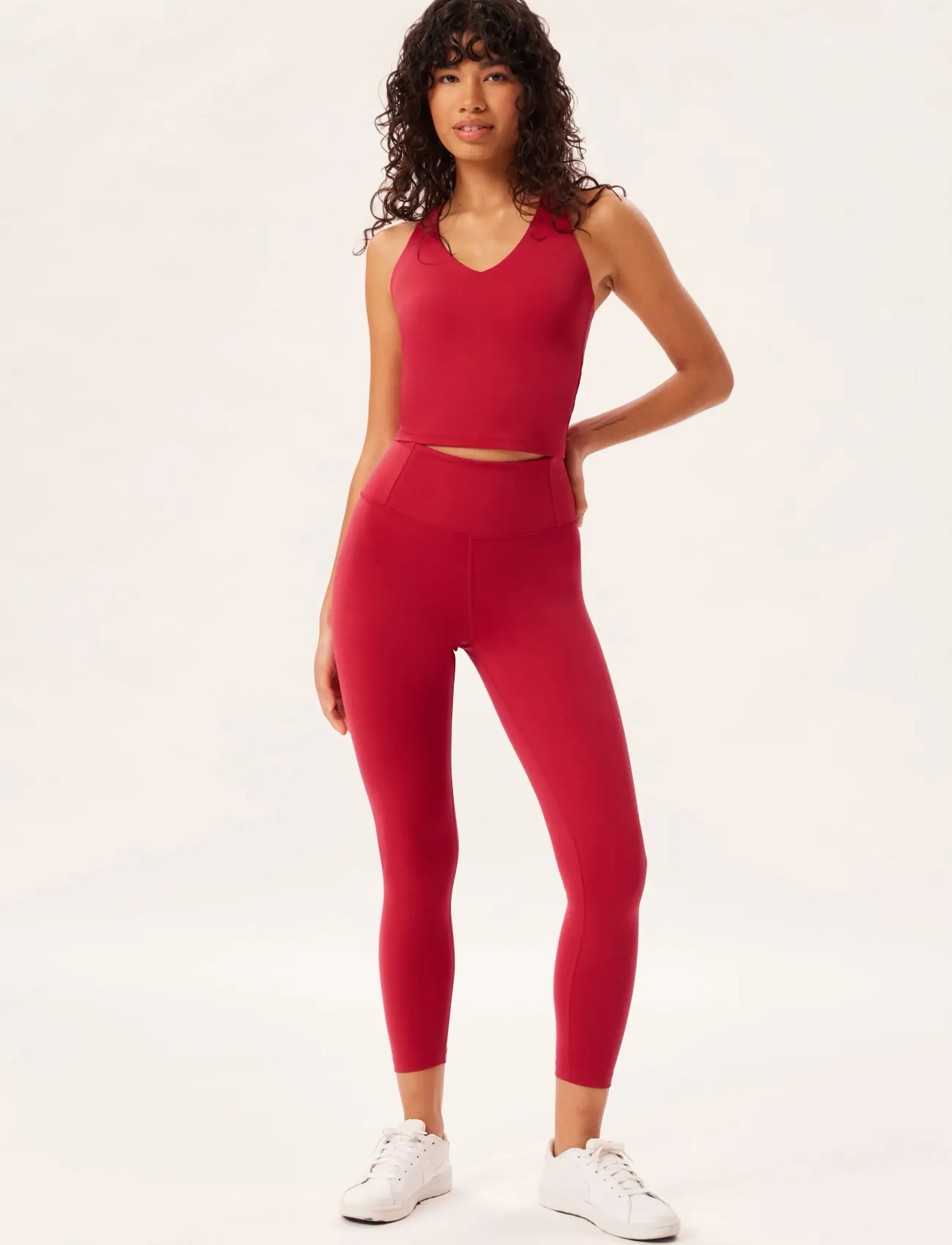 Girlfriend Collective - Float Zoe Tank, Cross-Back - tank tops - flame - 5