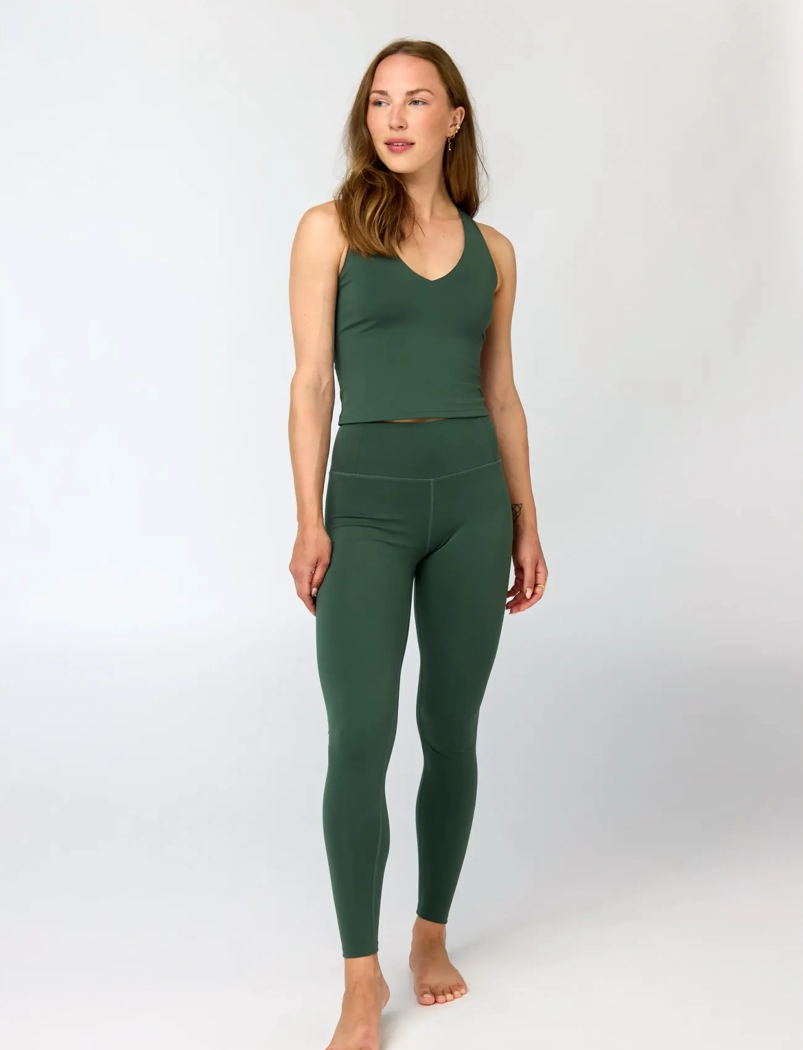 Girlfriend Collective - Float Zoe Tank, Cross-Back - tank tops - jungle - 4