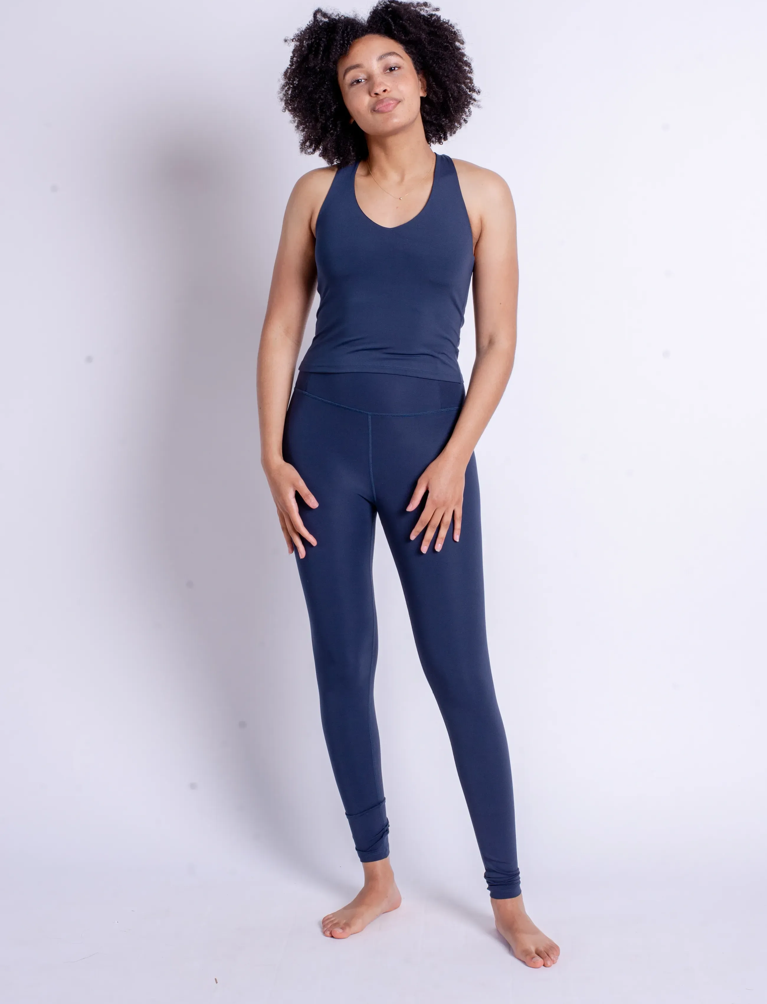 Girlfriend Collective - Float Zoe Tank, Cross-Back - tank tops - midnight - 5