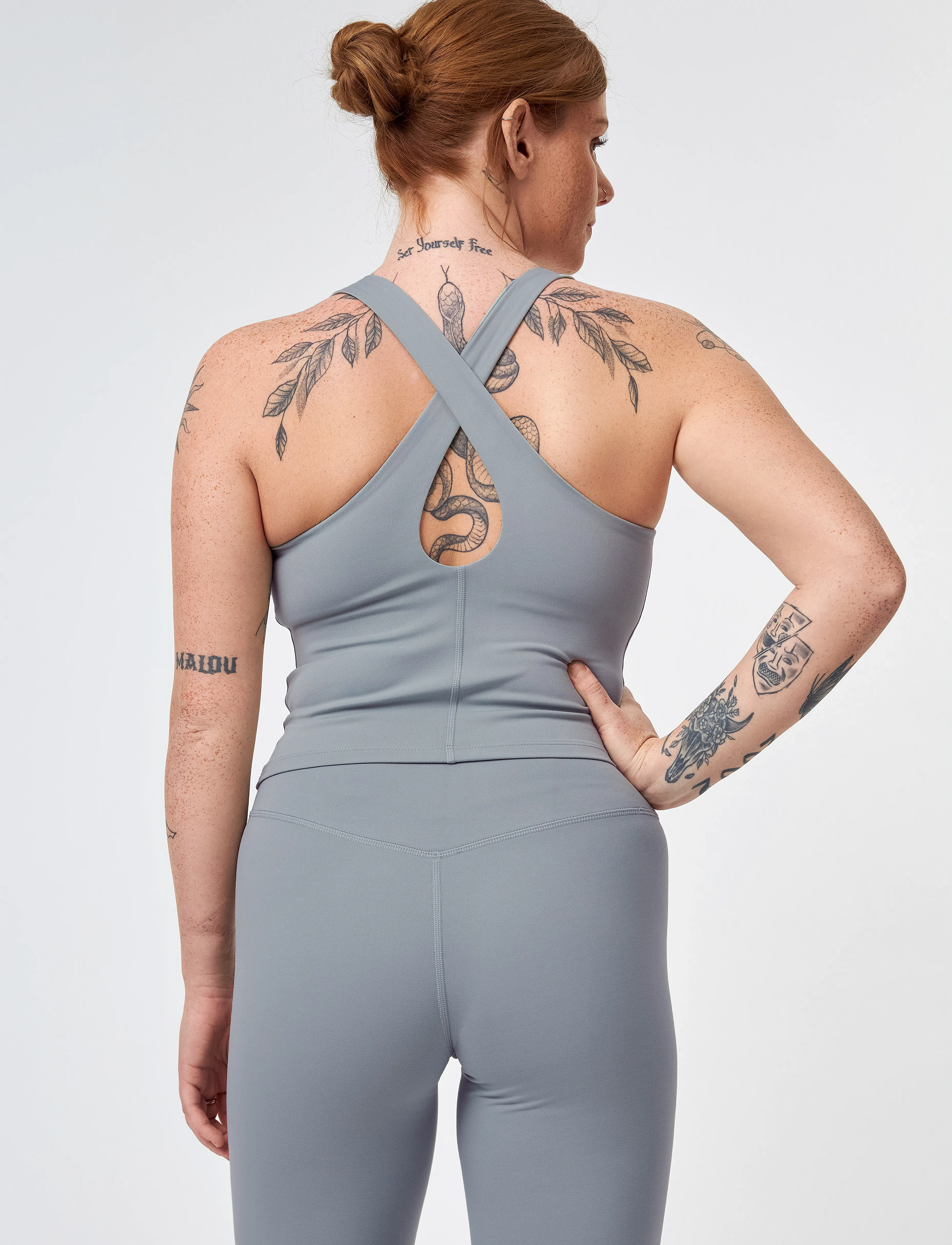 Girlfriend Collective - Float Zoe Tank, Cross-Back - tank tops - sea glass - 3