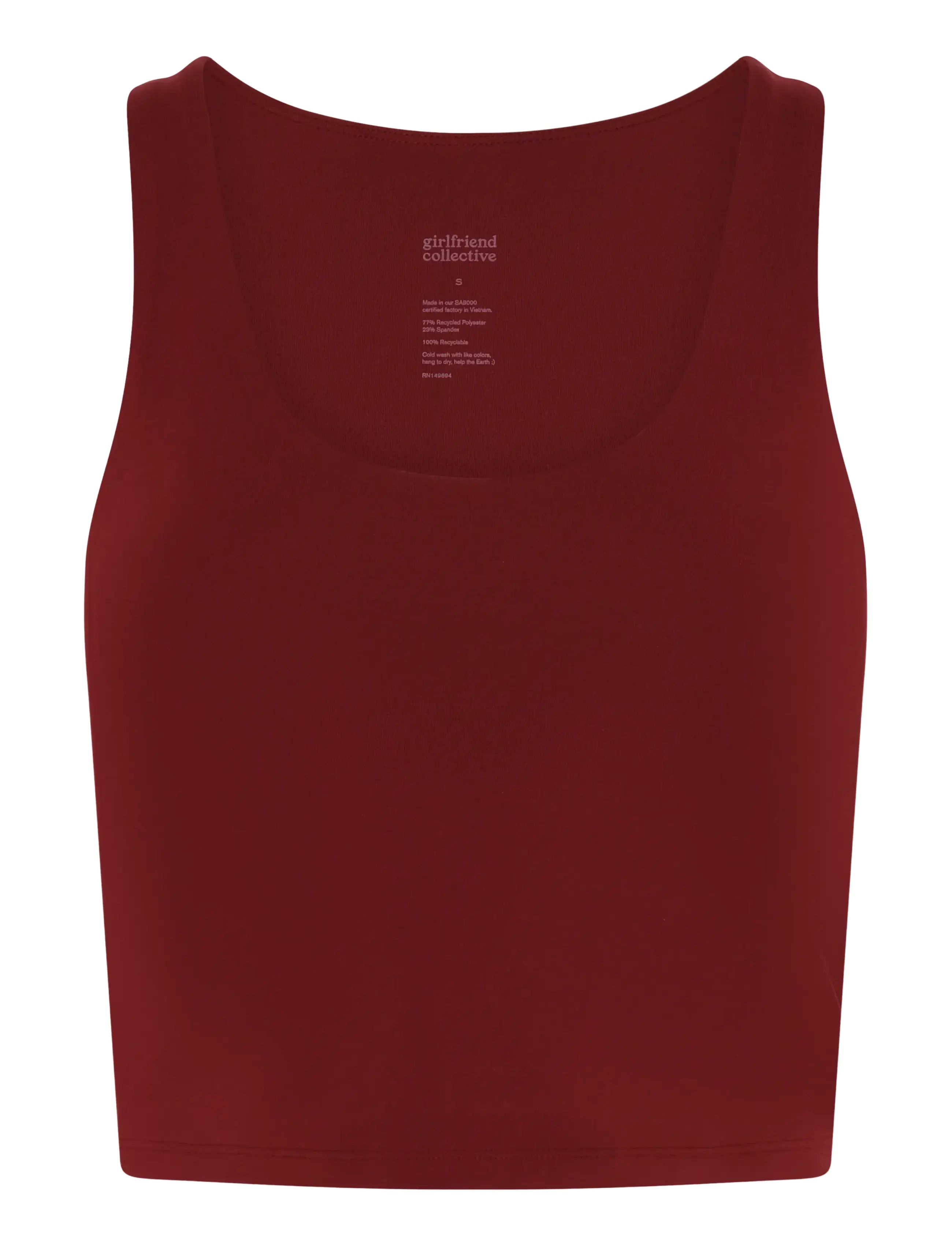 Girlfriend Collective Luxe Scoop Tank - Tøj - BORDEAUX / burgundy