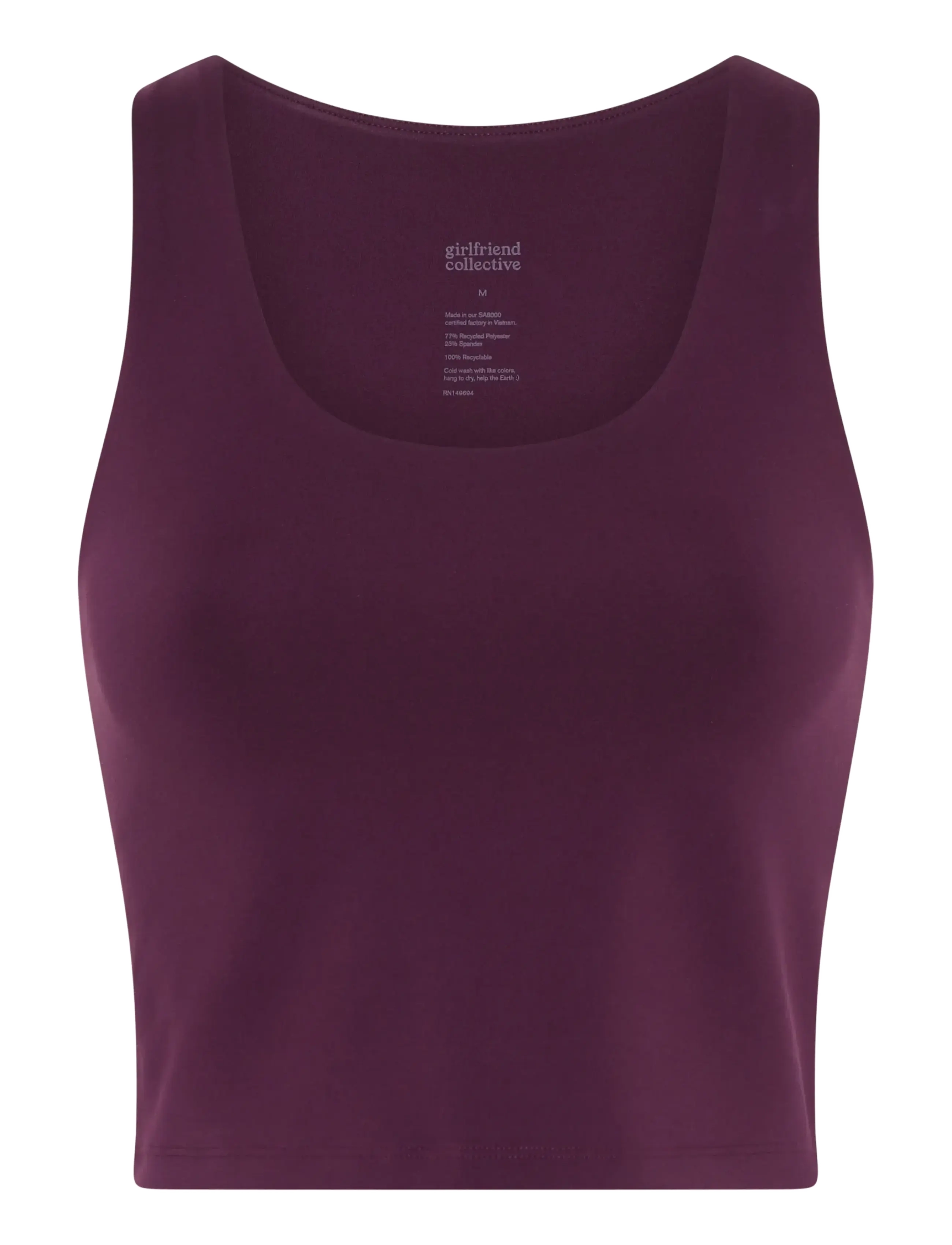 Girlfriend Collective Luxe Scoop Tank - Klær - LENTEN ROSE / burgundy