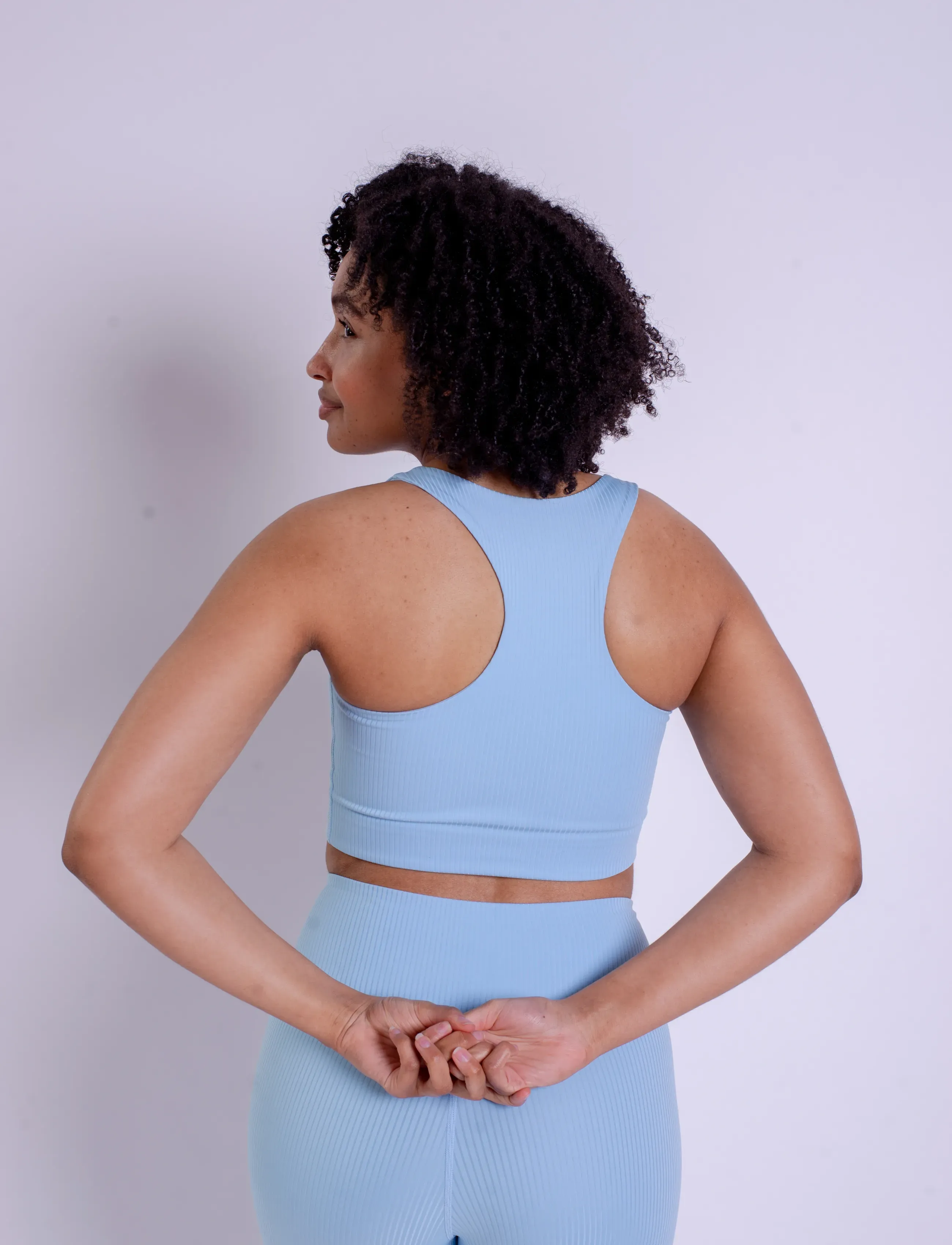 Girlfriend Collective - Rib Paloma Bra - sports bh'er: medium støtte - bluebell - 4