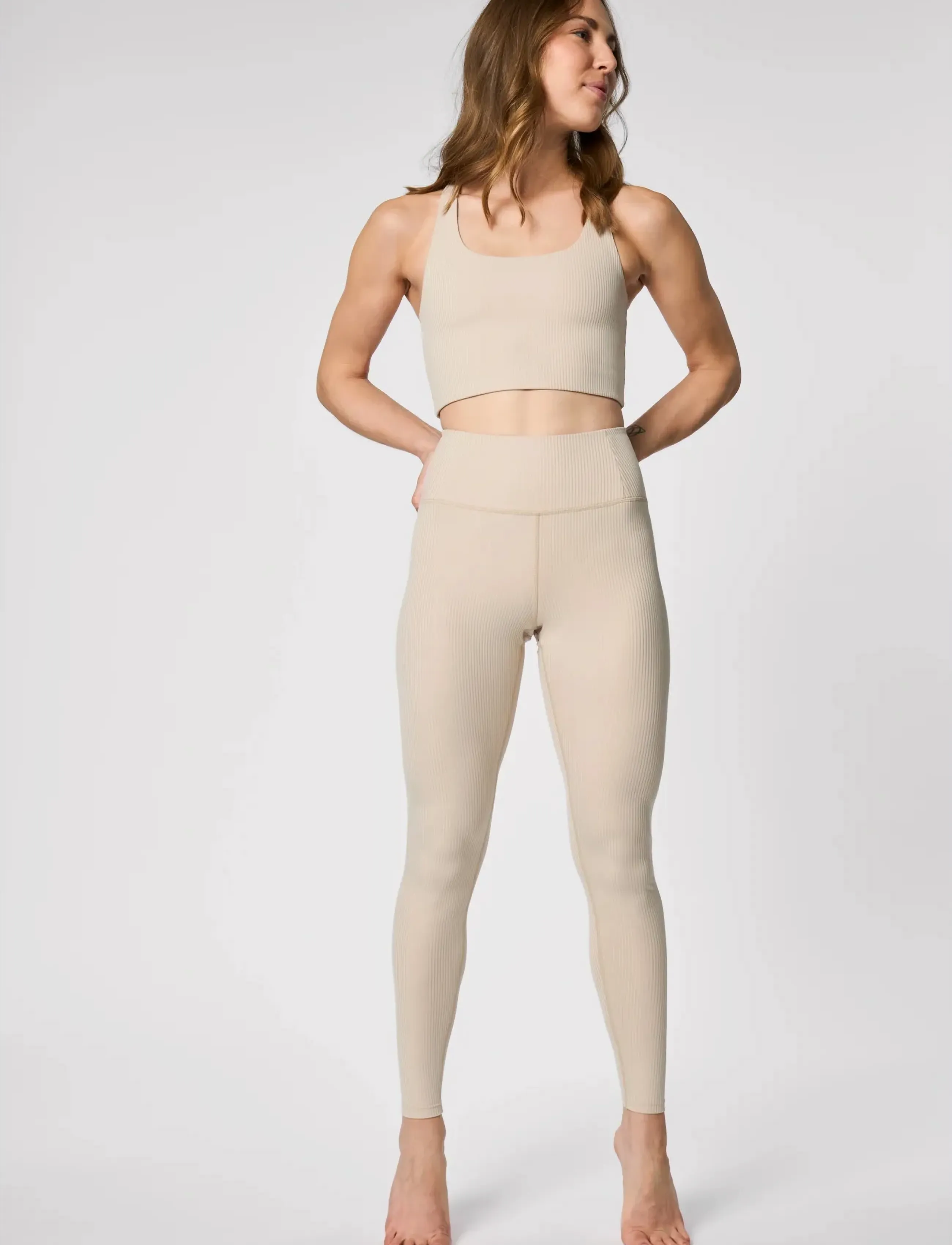 Girlfriend Collective - Rib Paloma Bra - sports bh'er: medium støtte - feather - 3