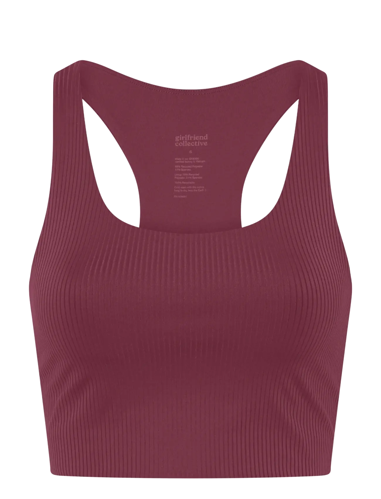 Girlfriend Collective Rib Paloma Bra - Girlfriend Collective - GOJI / burgundy
