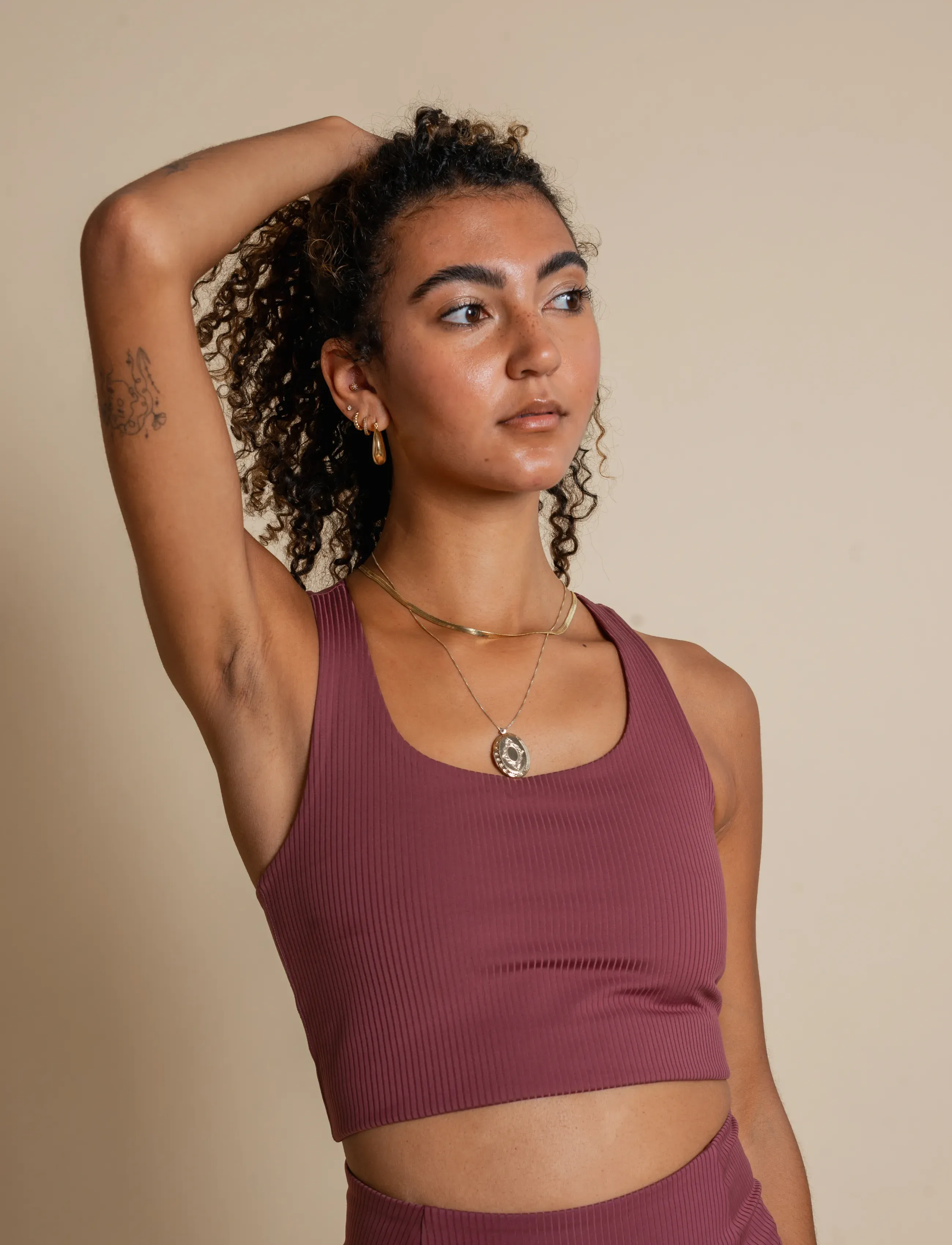 Girlfriend Collective - Rib Paloma Bra - sports bh'er: medium støtte - goji - 4