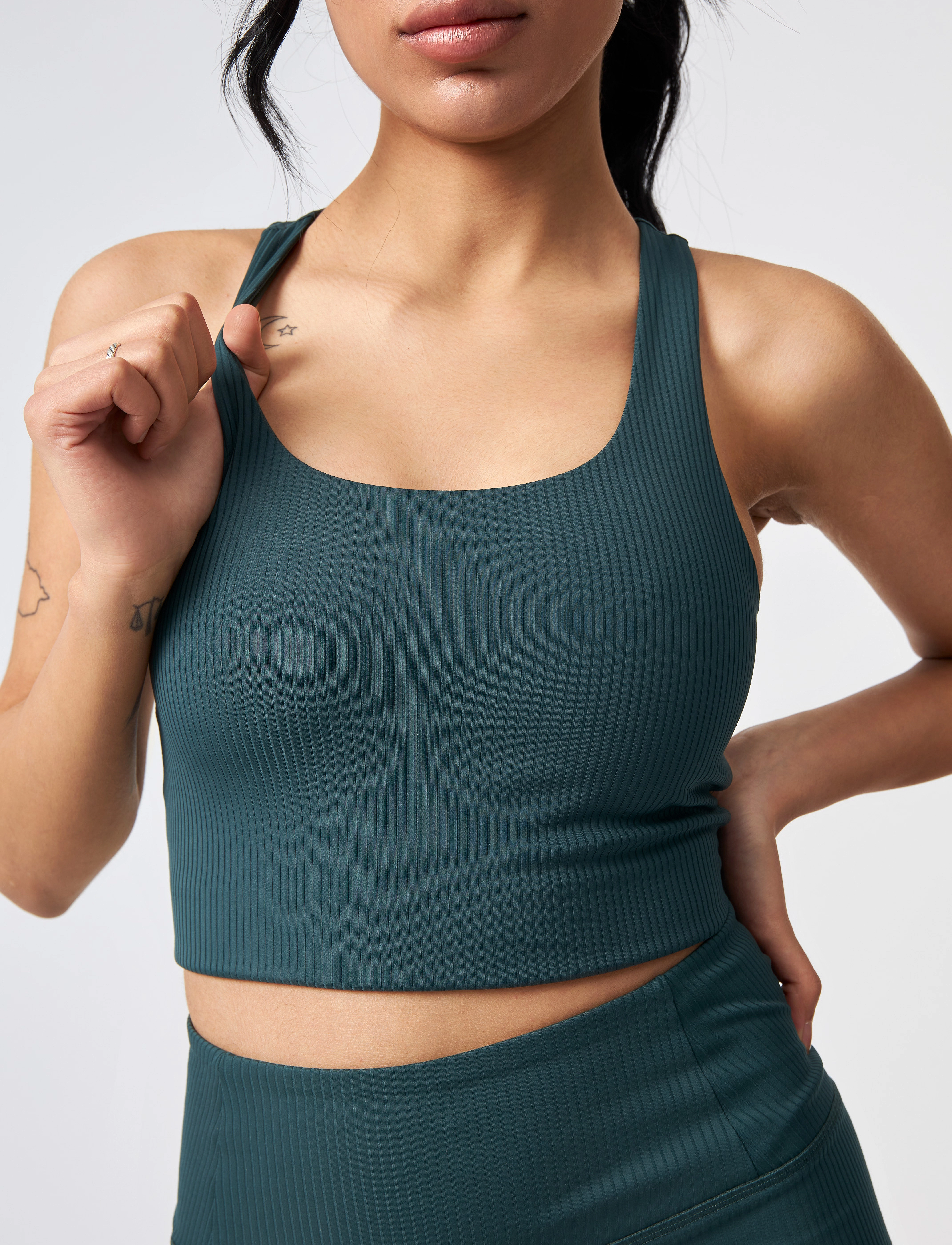 Girlfriend Collective - Rib Paloma Bra - sports bh'er: medium støtte - moss - 3