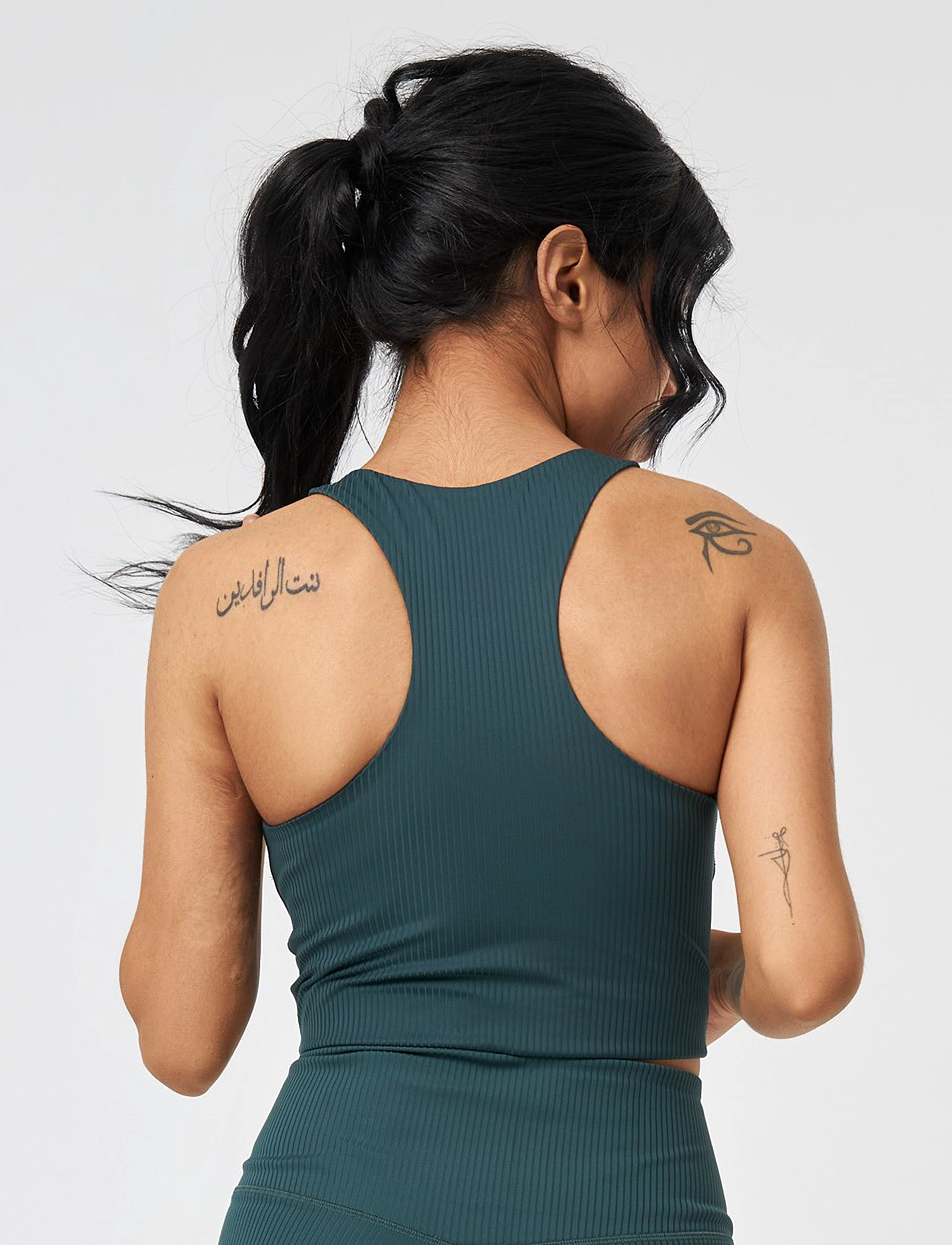 Girlfriend Collective - Rib Paloma Bra - sports bh'er: medium støtte - moss - 5