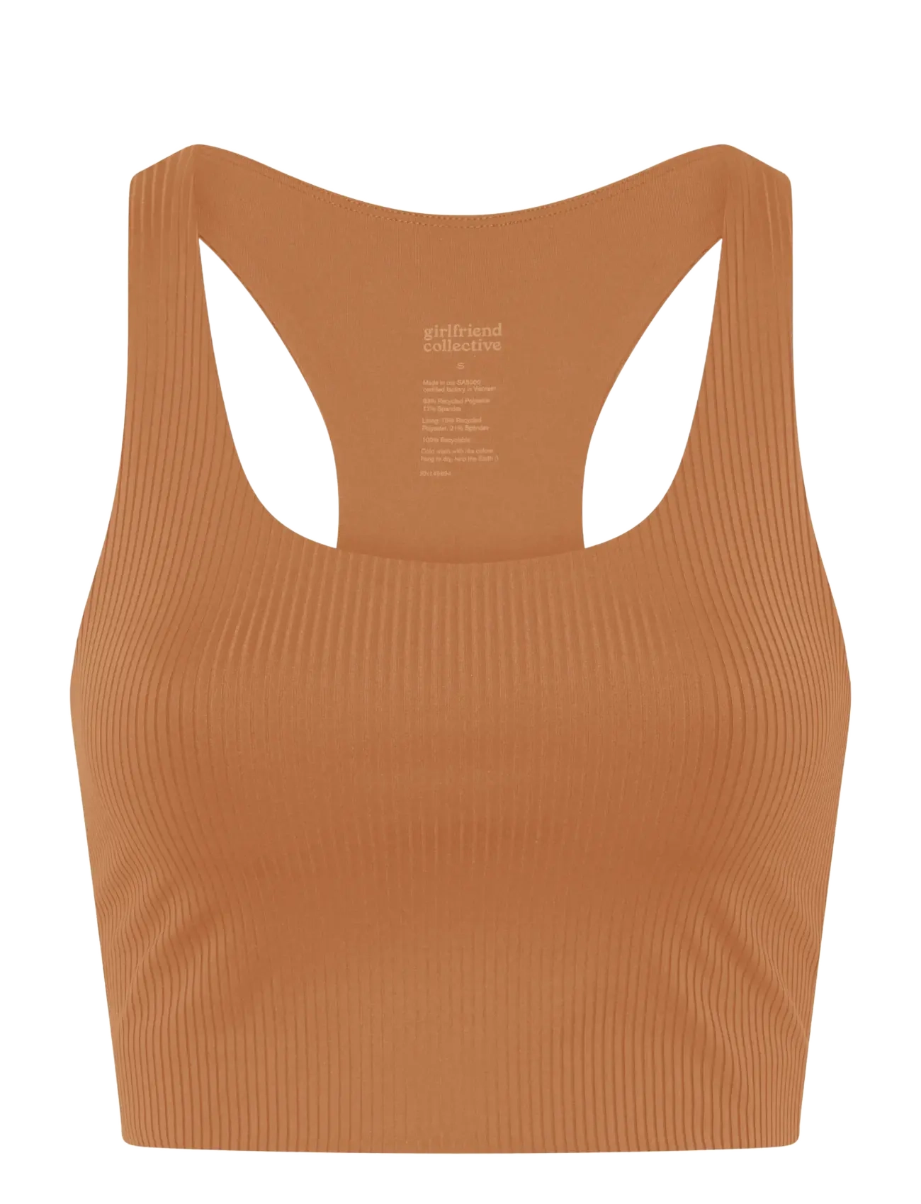 Girlfriend Collective Rib Paloma Bra - Underkläder - TOFFEE / brown