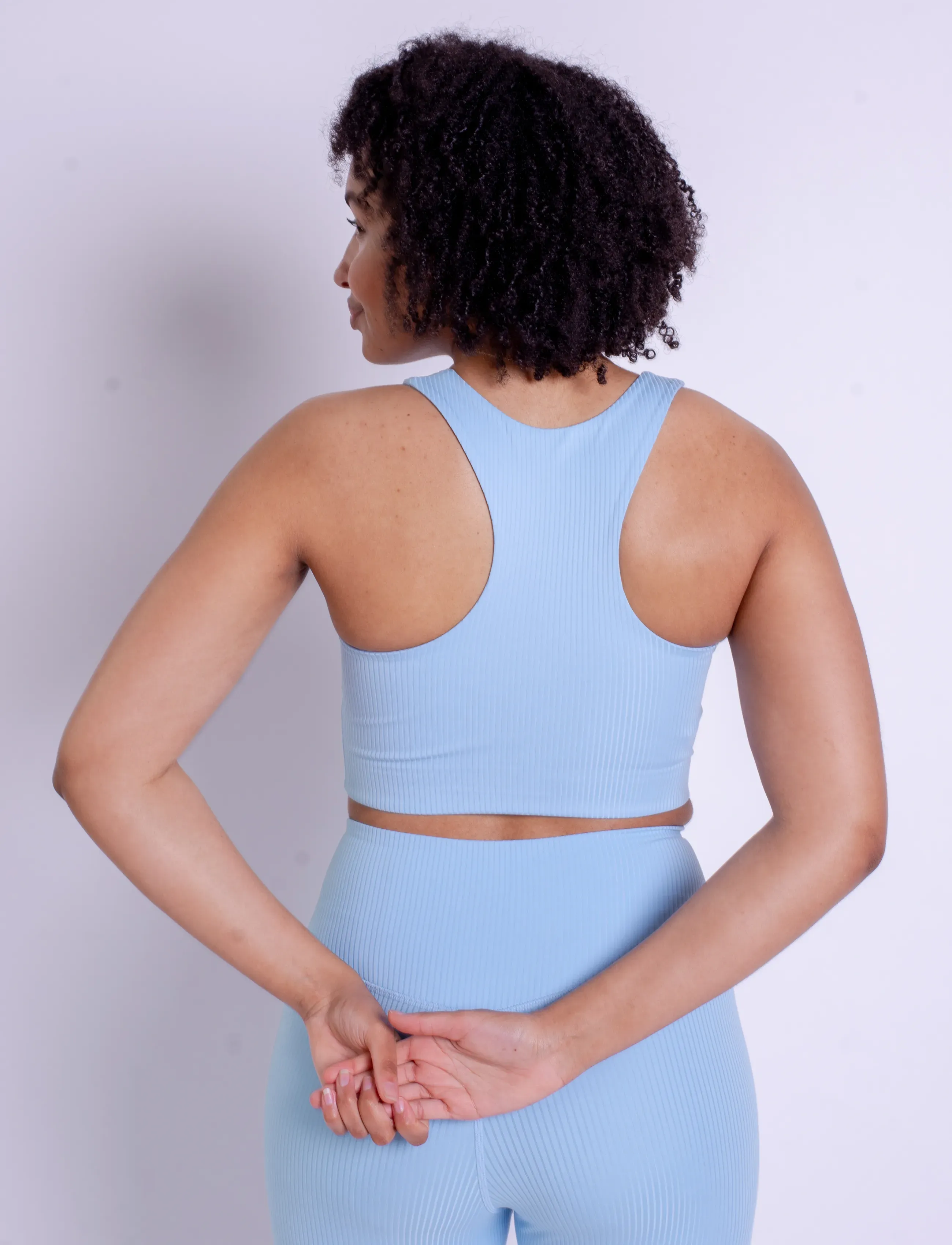 Girlfriend Collective - Rib Dylan Bra - sport-bhs: mittlerer halt - bluebell - 4
