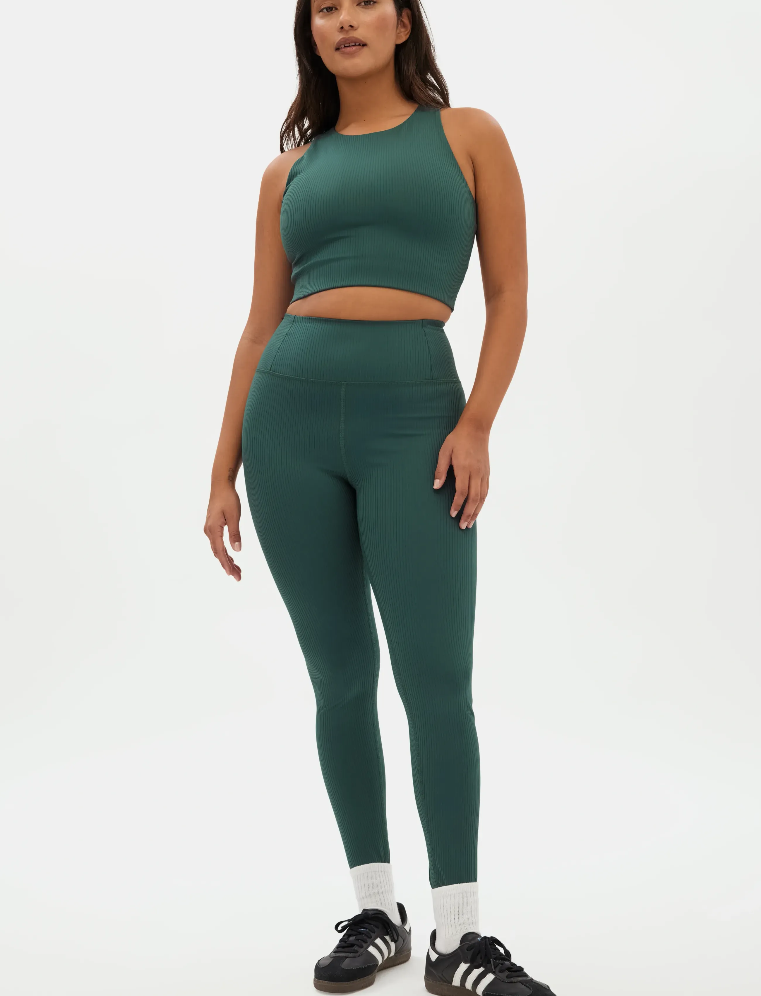 Girlfriend Collective - Rib Dylan Bra - sports bh'er: medium støtte - moss - 2