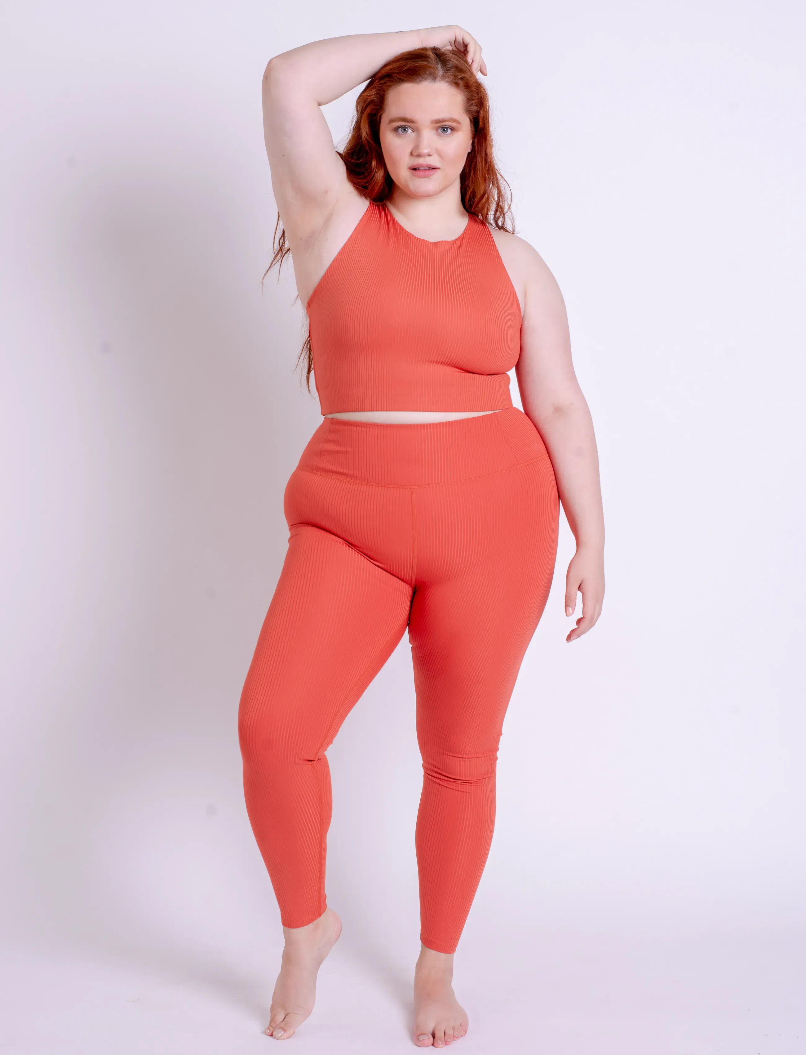Girlfriend Collective - Rib Dylan Bra - sports bh'er: medium støtte - red clay - 3