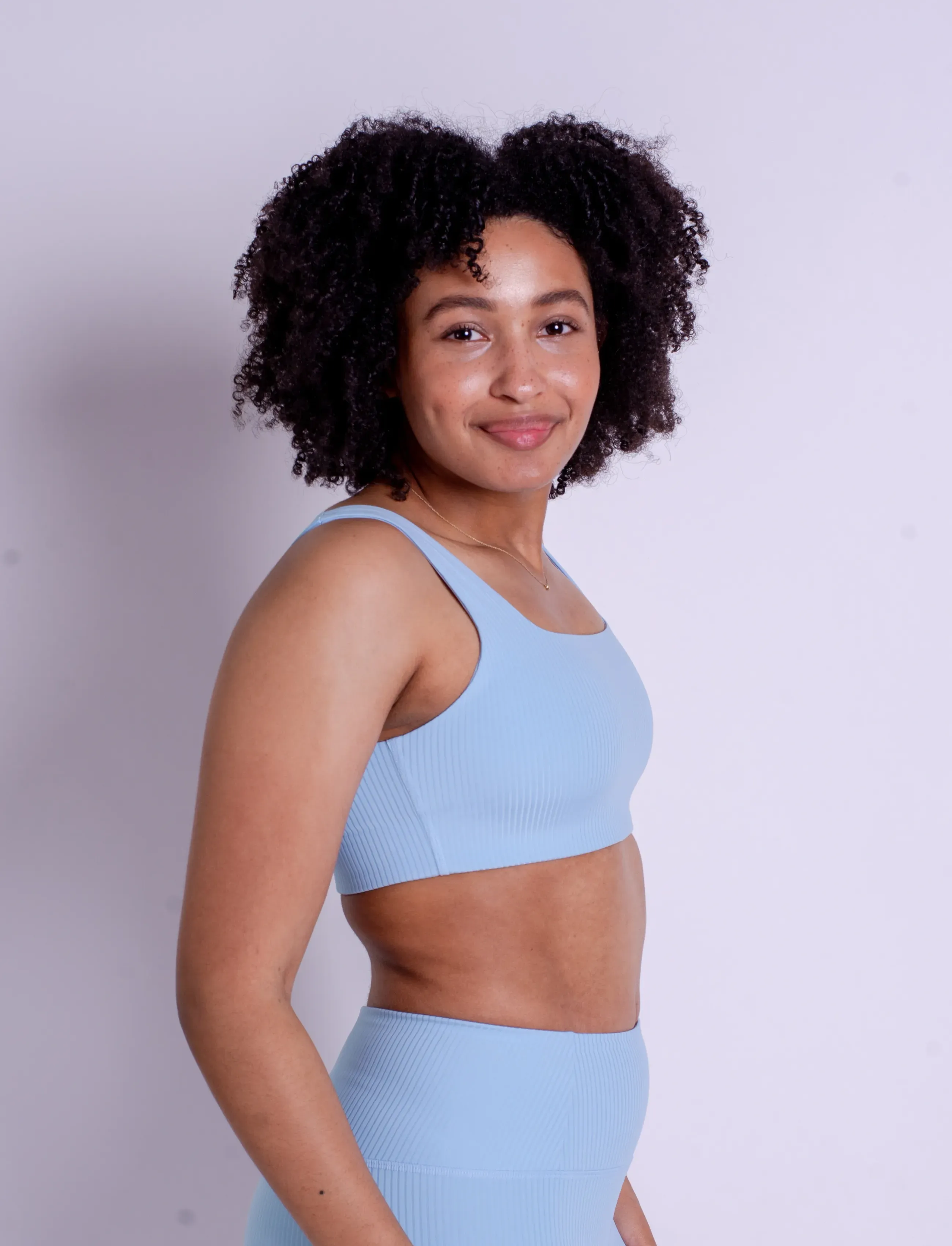 Girlfriend Collective - Rib Tommy Bra - laveste priser - bluebell - 3